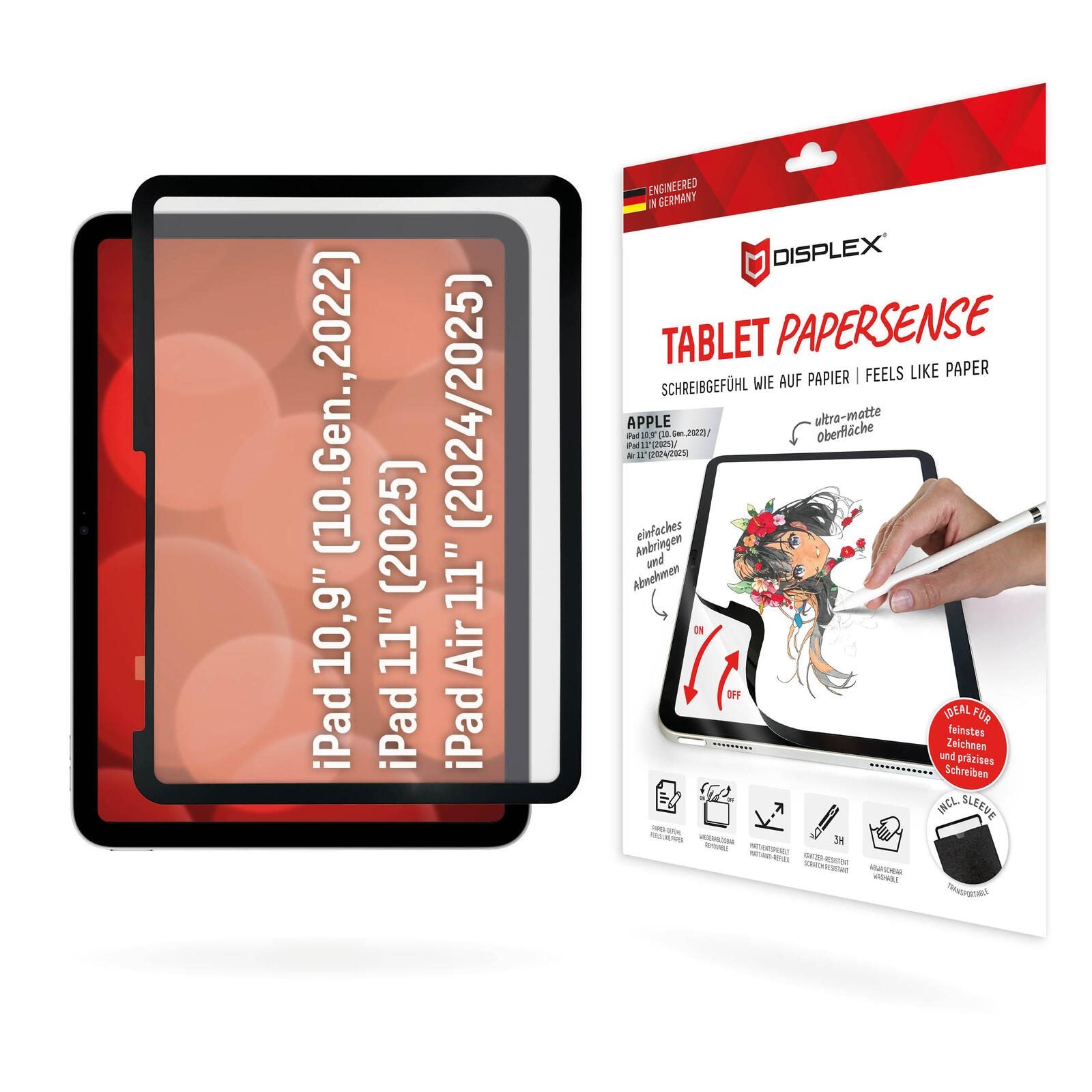 DISPLEX PaperSense iPad 10,9' (10. Gen.) / iPad 11' (11. Gen.) / Air 11' (2024/2025)