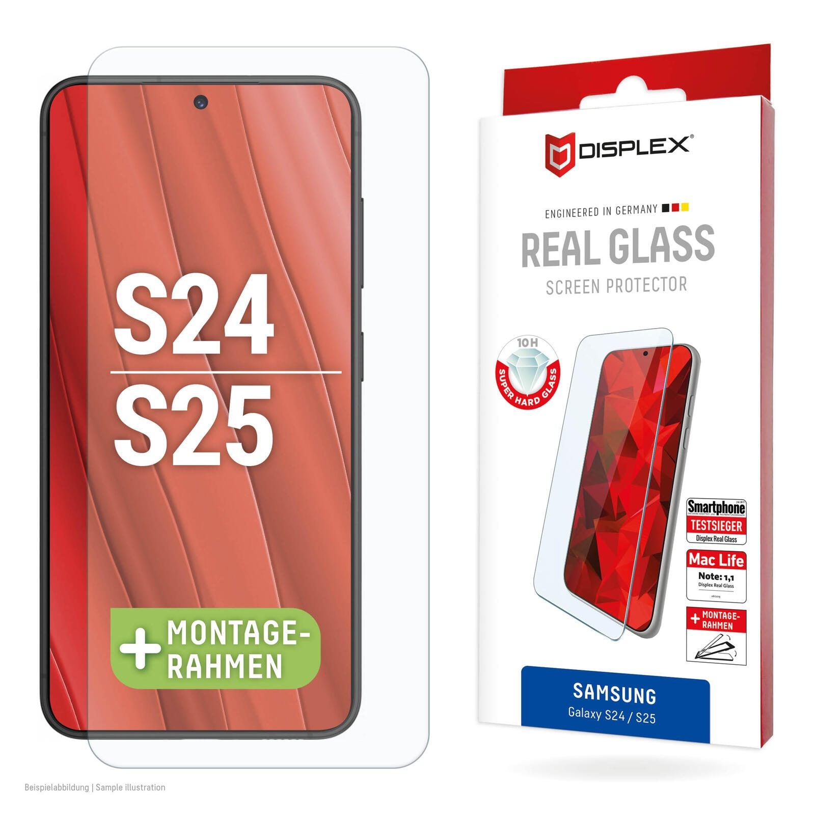 DISPLEX Panzerglas 2D/ Clear (10H) für Samsung Galaxy S24/S25