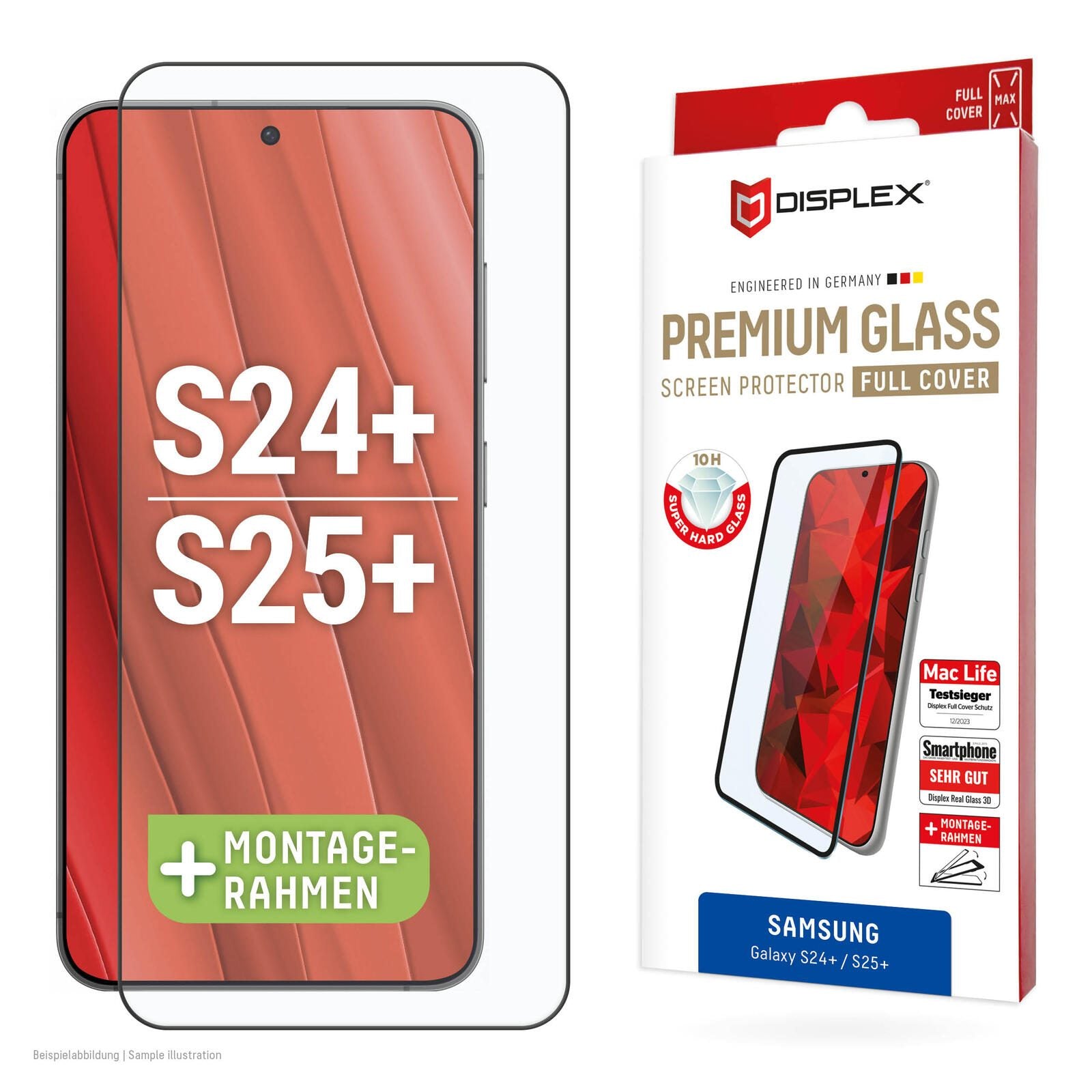DISPLEX Premium Panzerglas (Full Cover, 10H) für Samsung Galaxy S24+/S25+
