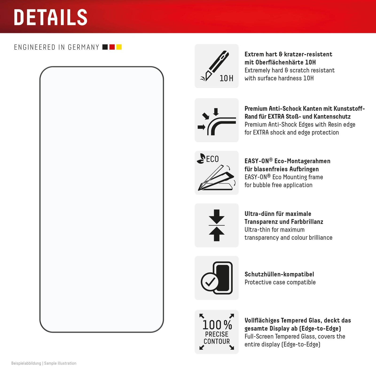 DISPLEX Premium Panzerglas (Full Cover, 10H) für Samsung Galaxy S24+/S25+