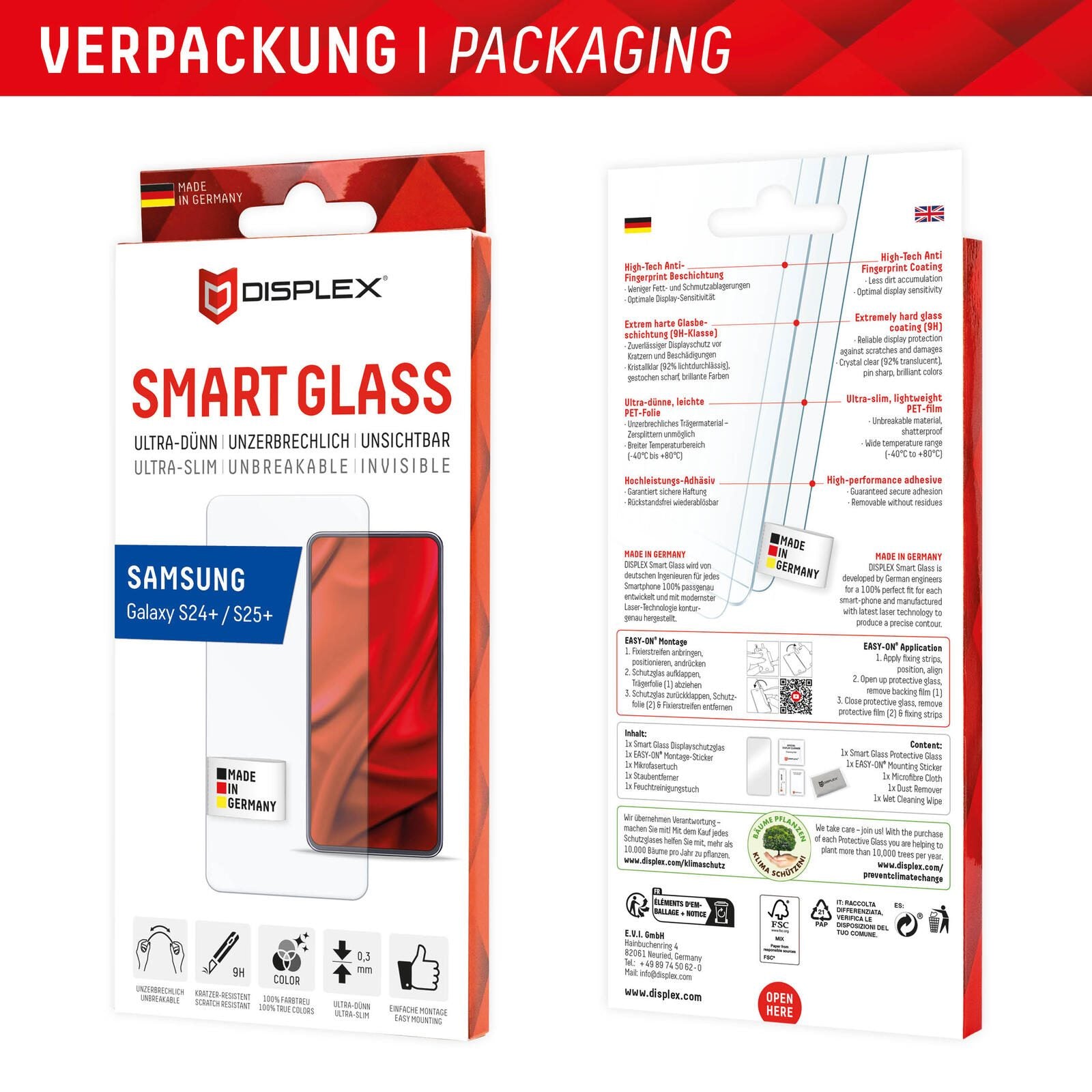 DISPLEX Smart Glass (9H) für Samsung Galaxy S24+/S25+