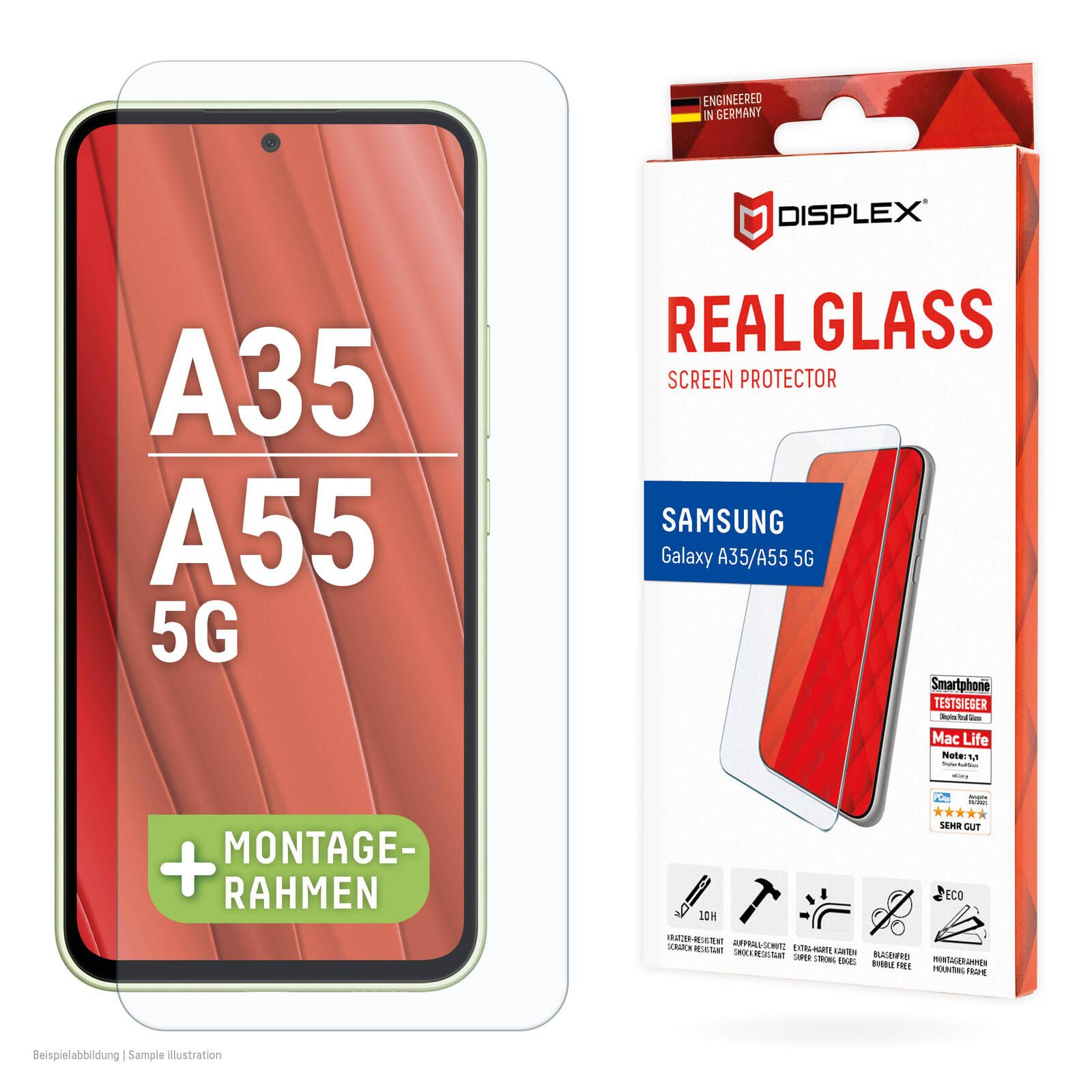 DISPLEX Panzerglas 2D/ Clear (10H) für Samsung Galaxy A35/A55 5G