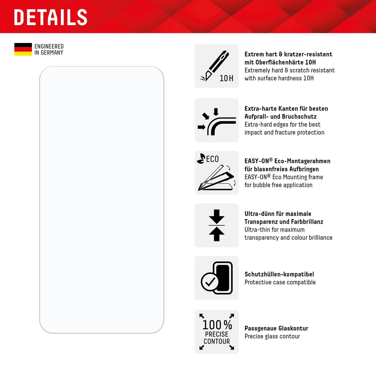 DISPLEX Panzerglas 2D/ Clear (10H) für Samsung Galaxy A35/A55 5G