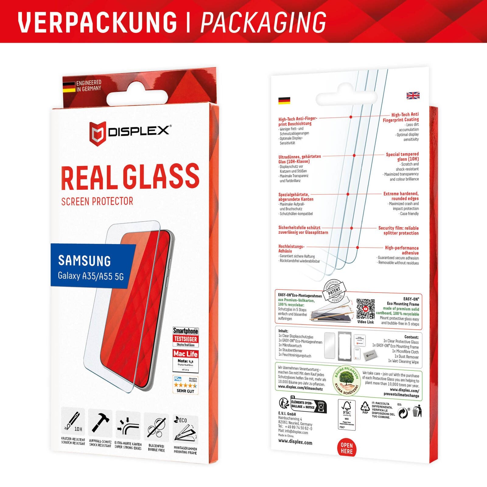 DISPLEX Panzerglas 2D/ Clear (10H) für Samsung Galaxy A35/A55 5G