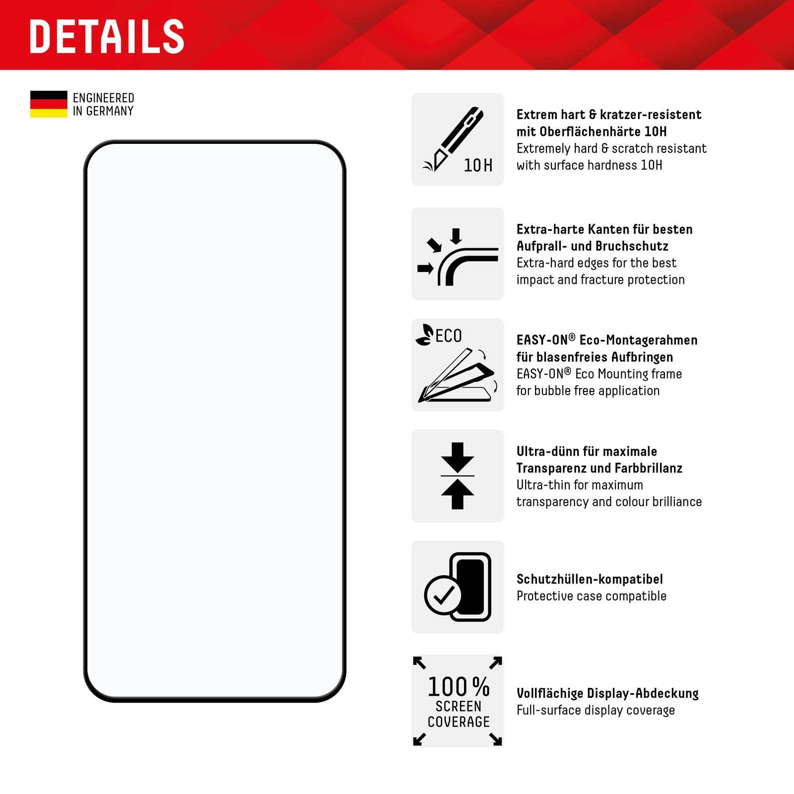 DISPLEX Full Cover Panzerglas (10H) für Samsung Galaxy A35/A55 5G