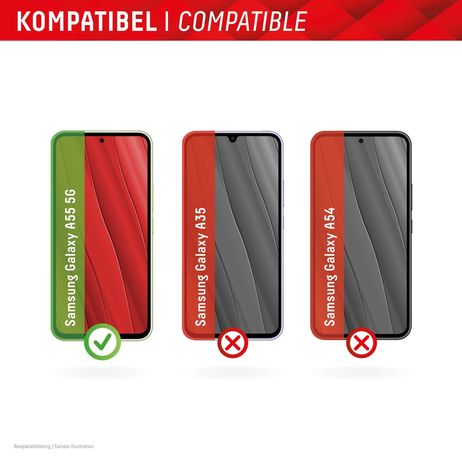 DISPLEX Panzerglas (10H) + Schutzhülle für Samsung Galaxy A55 5G