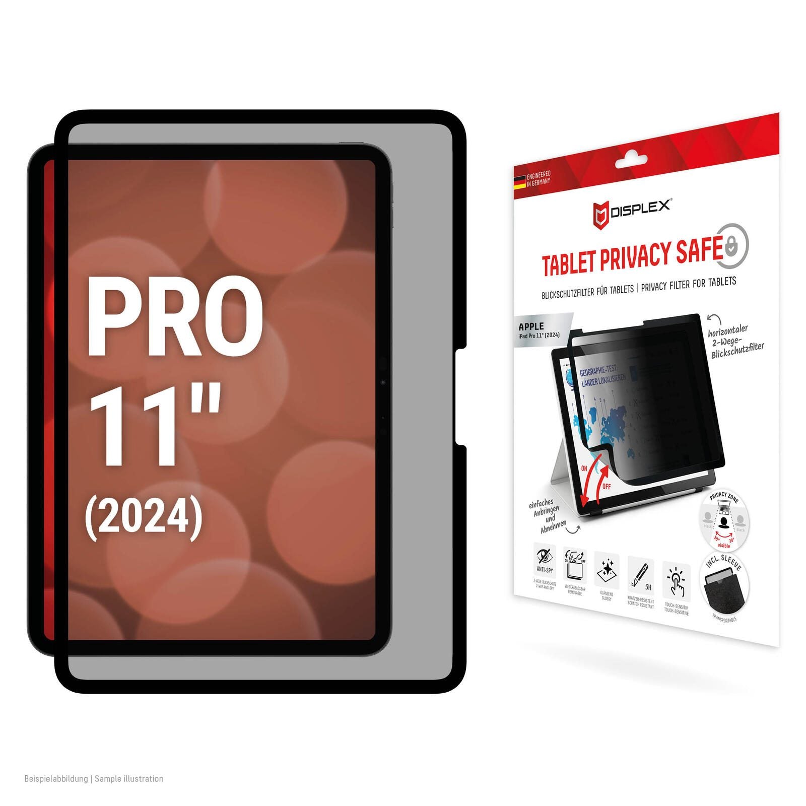 DISPLEX TABLET PRIVACY SAFE Blickschutzfilter für iPad Pro 11'' (2024)