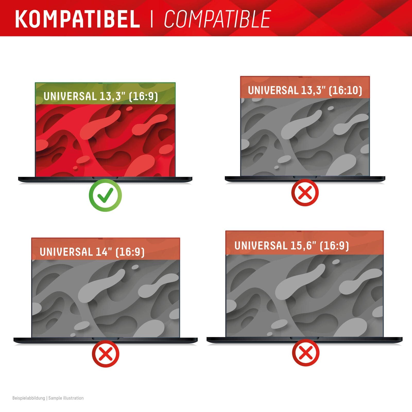 DISPLEX PRIVACY SAFE Wiederablösbarer 2-Wege Blickschutzfilter für Laptop/ Notebook (randlos/frameless) 13,3'' (16:9)