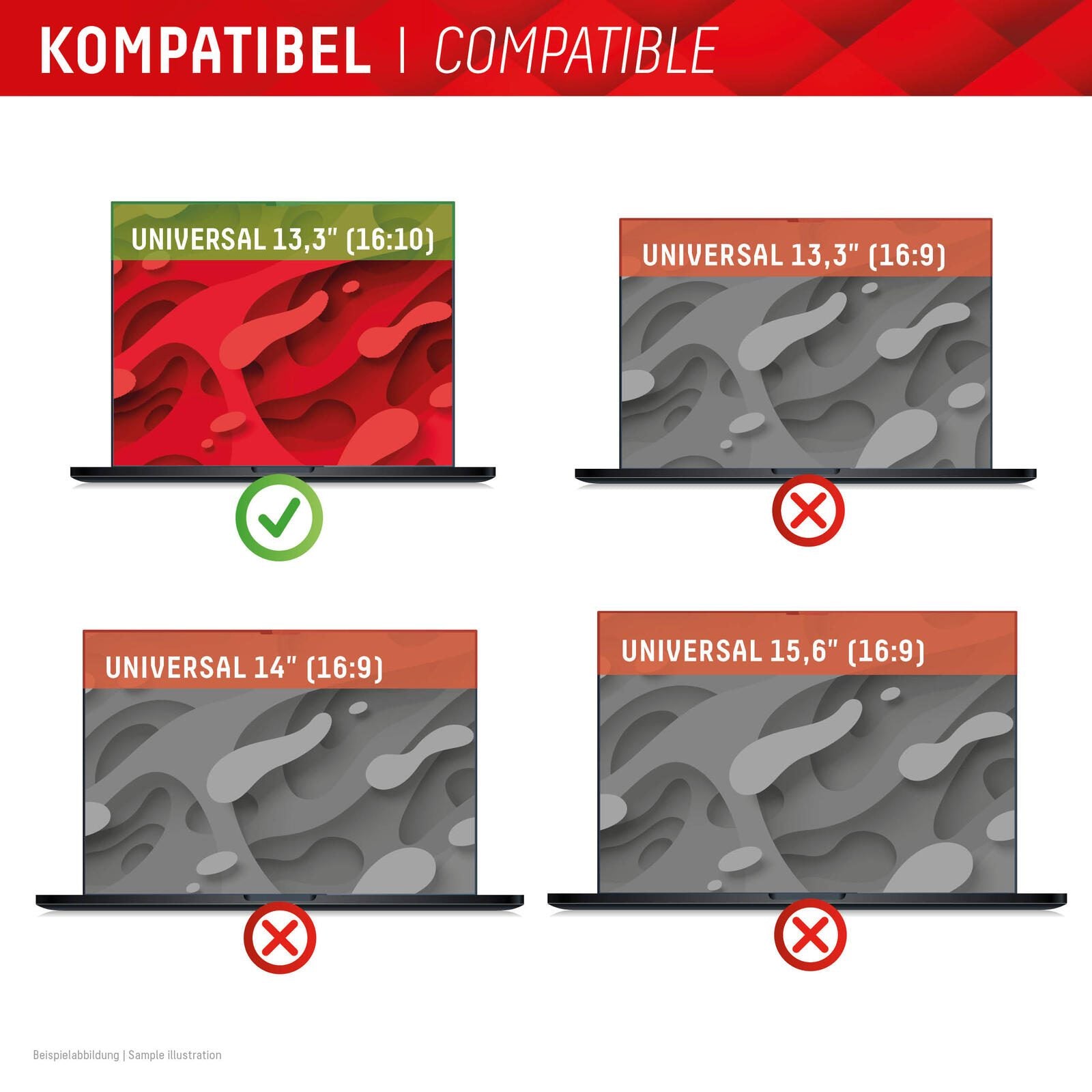 DISPLEX PRIVACY SAFE Wiederablösbarer 2-Wege Blickschutzfilter für Laptop/ Notebook (randlos/frameless) 13,3'' (16:10)