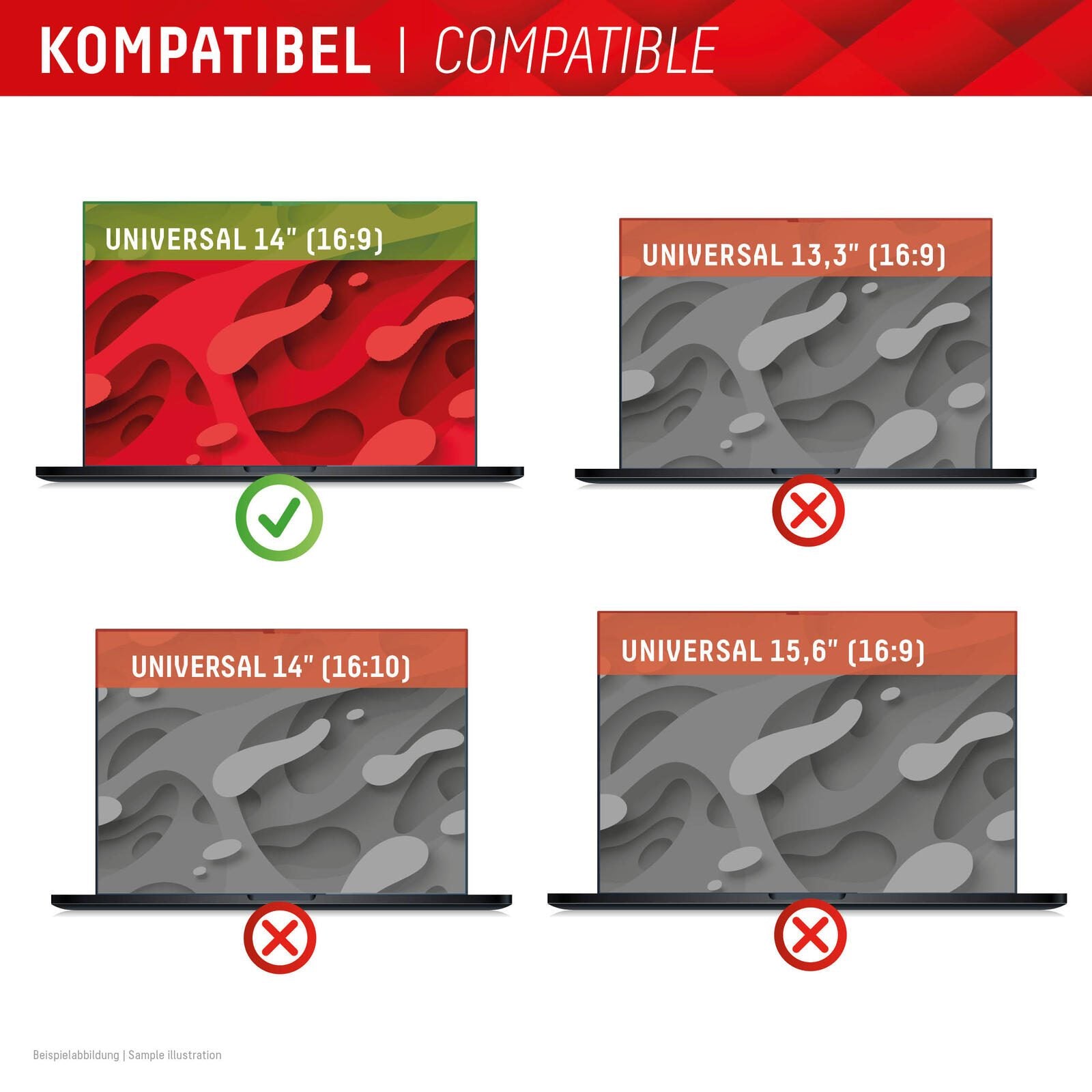 DISPLEX PRIVACY SAFE Wiederablösbarer 2-Wege Blickschutzfilter für Laptop/ Notebook (randlos/frameless) 14'' (16:9)