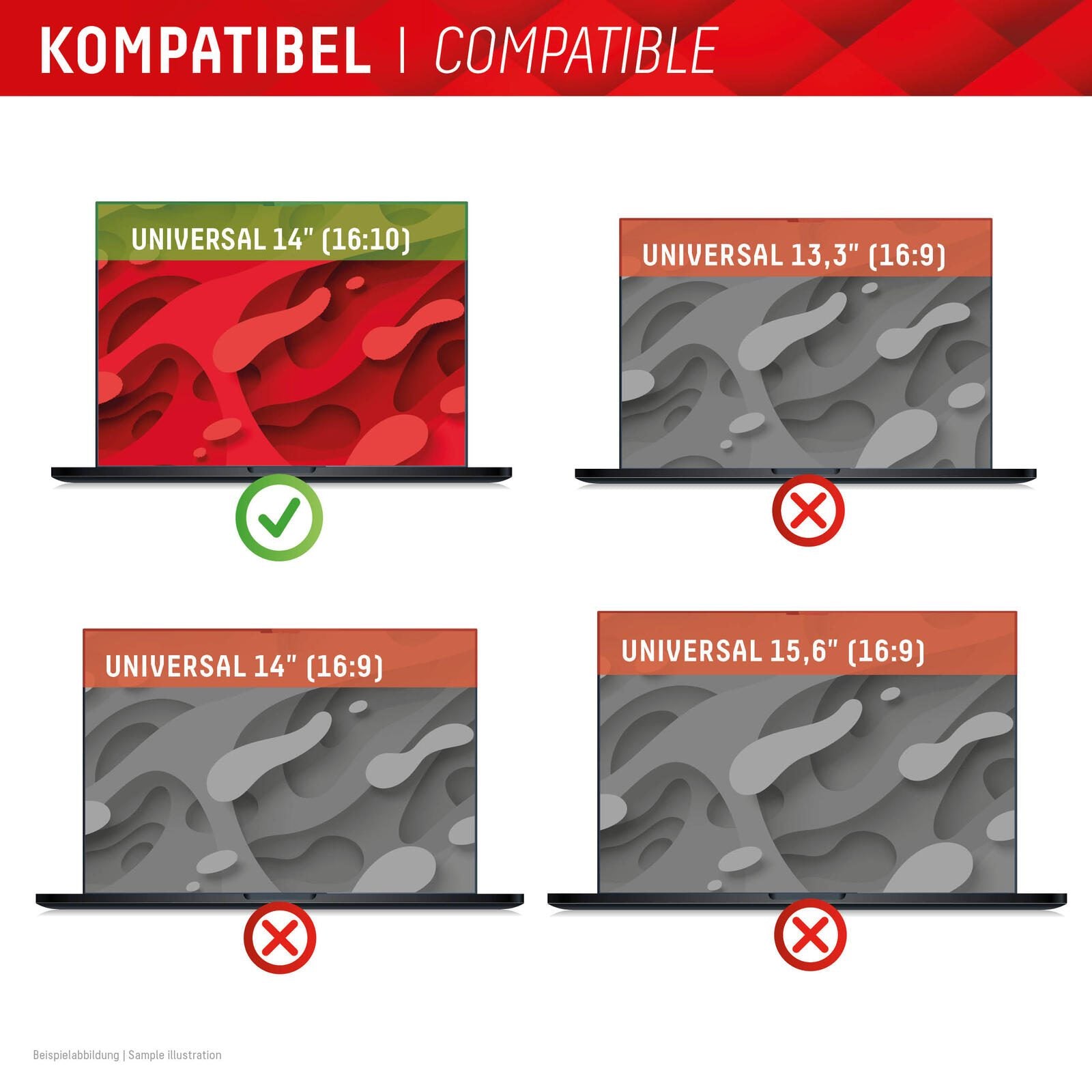 DISPLEX PRIVACY SAFE Wiederablösbarer 2-Wege Blickschutzfilter für Laptop/ Notebook (randlos/frameless) 14'' (16:10)
