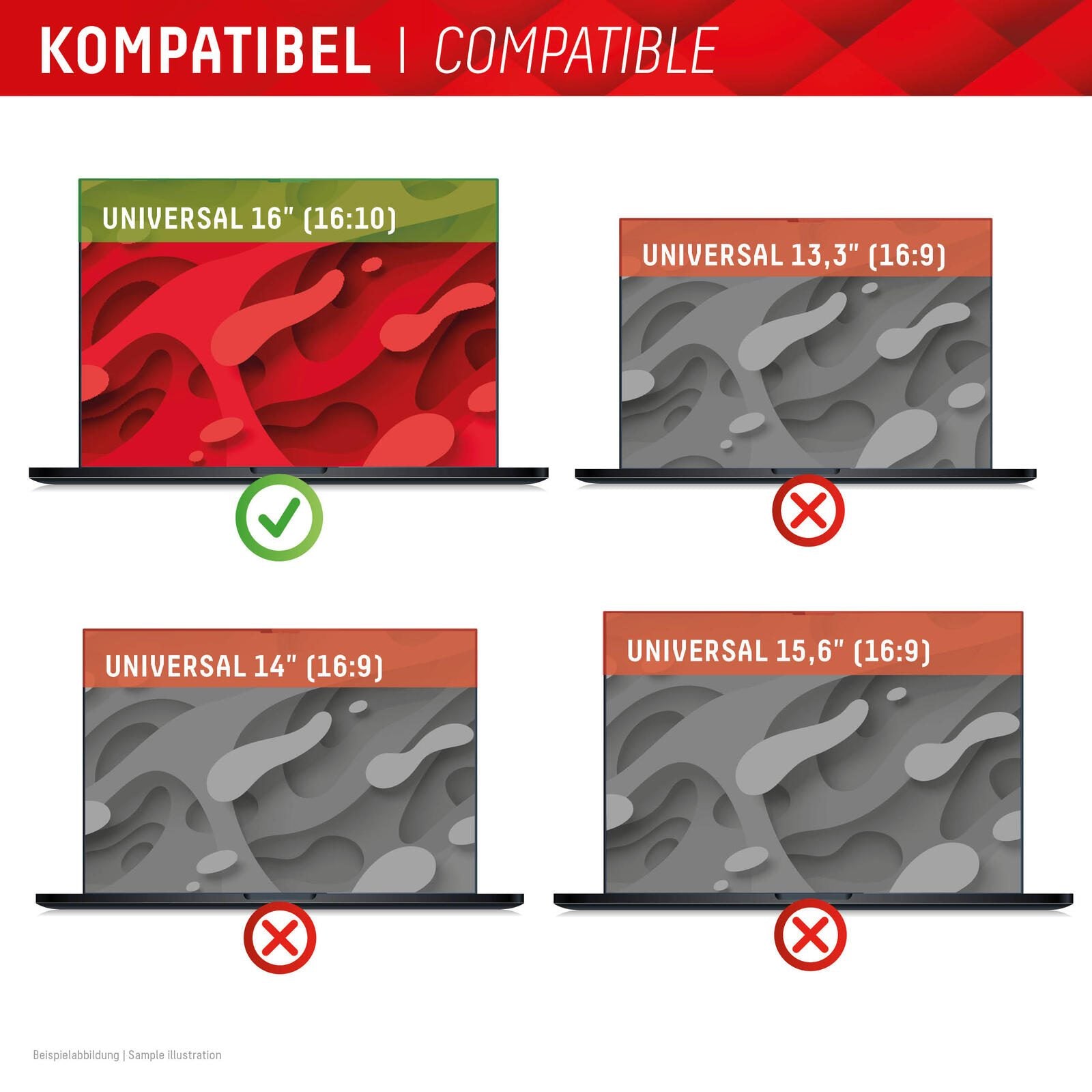 DISPLEX PRIVACY SAFE Wiederablösbarer 2-Wege Blickschutzfilter für Laptop/ Notebook (randlos/frameless) 16'' (16:10)