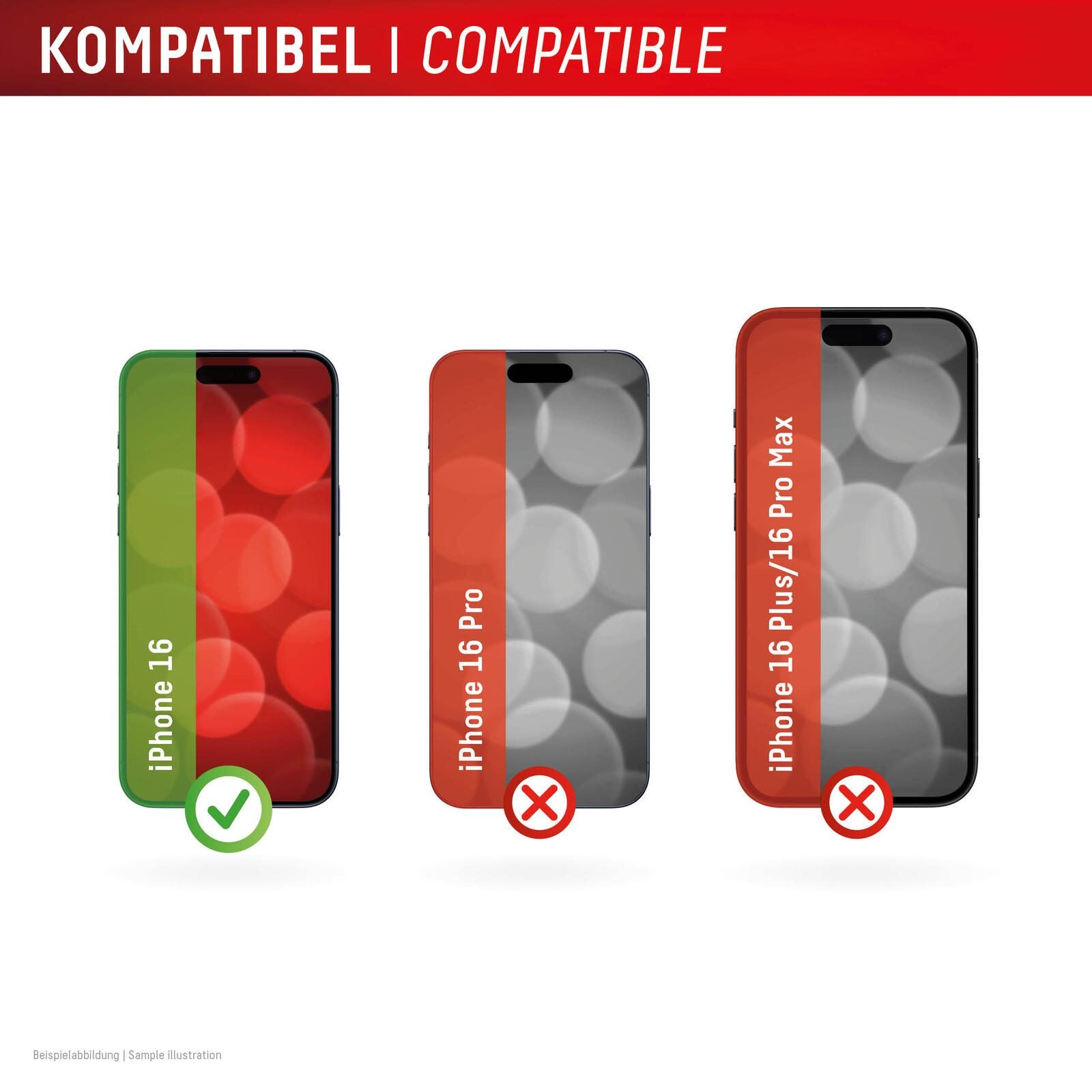 DISPLEX Panzerglas (10H) + Schutzhülle für Apple iPhone 16