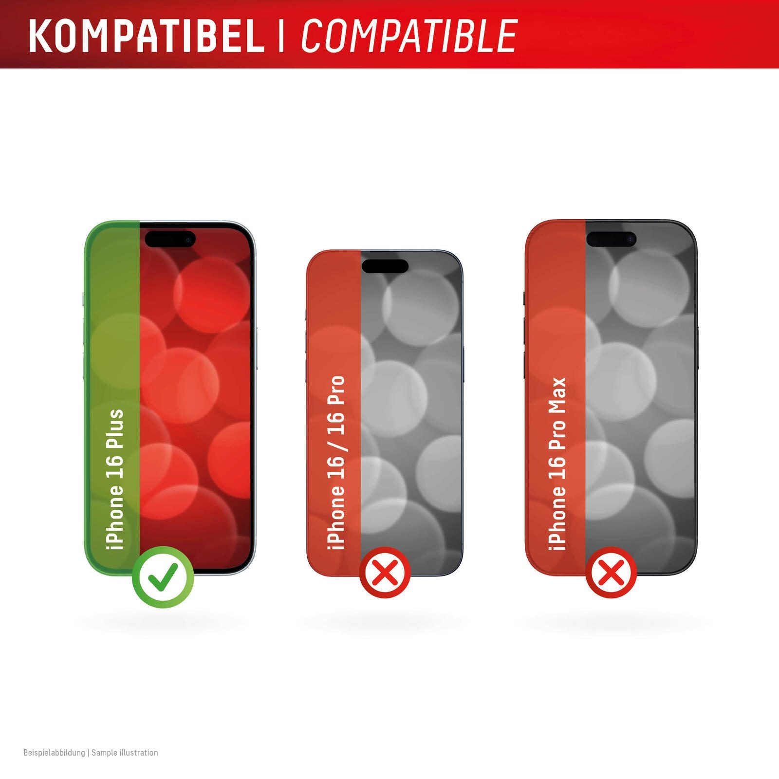 DISPLEX Panzerglas (10H) + Schutzhülle für Apple iPhone 16 Plus