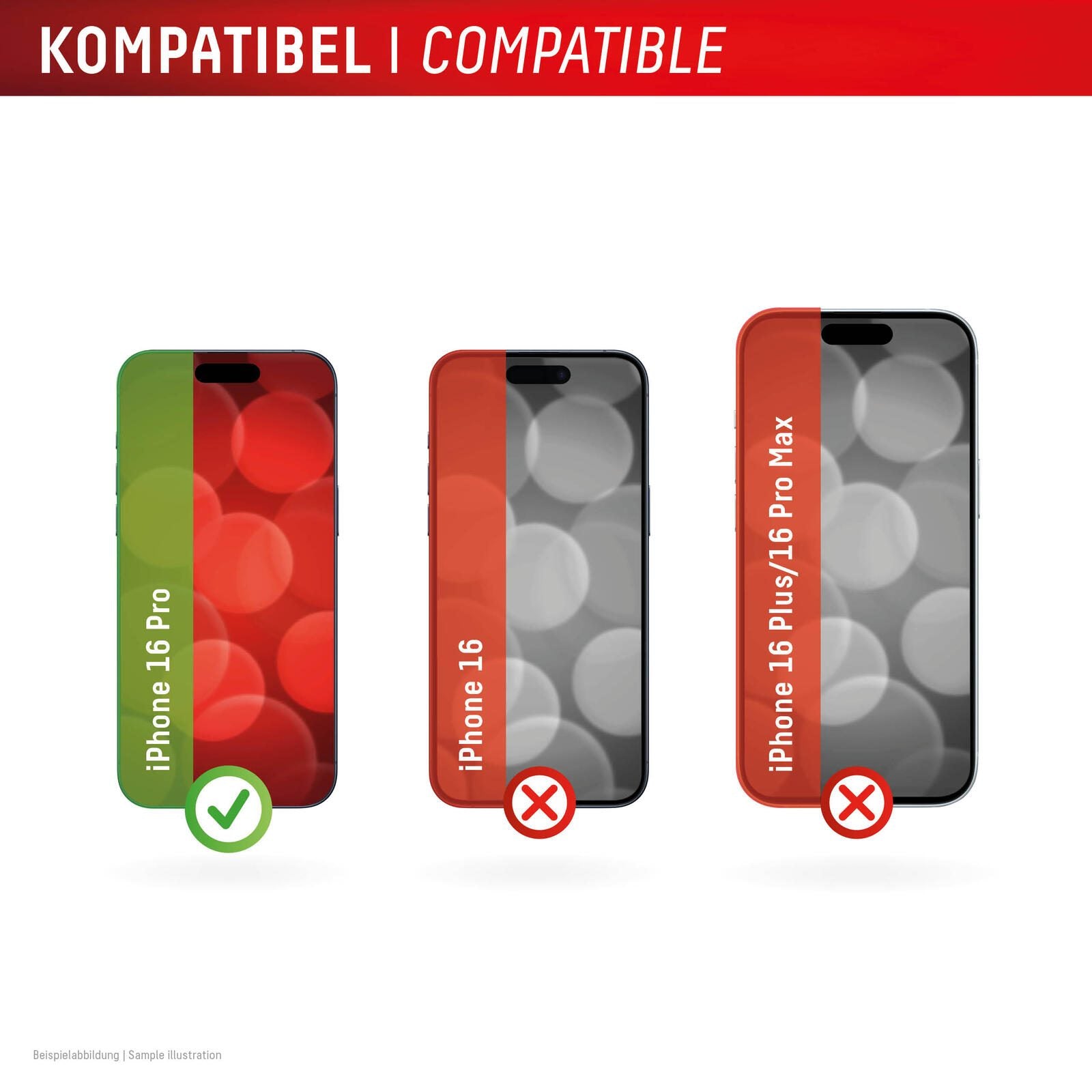DISPLEX Panzerglas (10H) + Schutzhülle für Apple iPhone 16 Pro