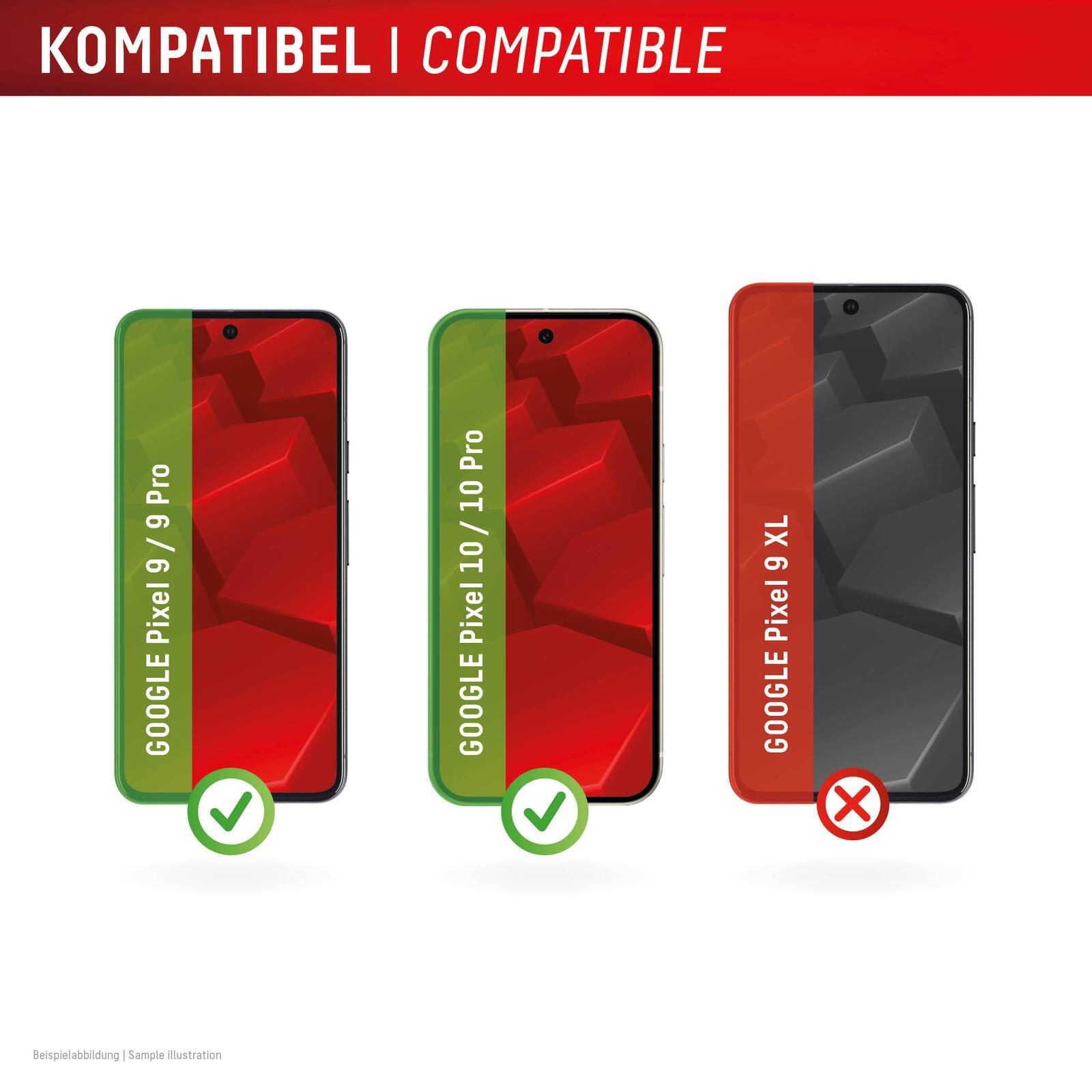 DISPLEX Panzerglas 2D/Clear (10H) für Google Pixel 9, Pixel 9 Pro, Pixel 10, Pixel 10 Pro