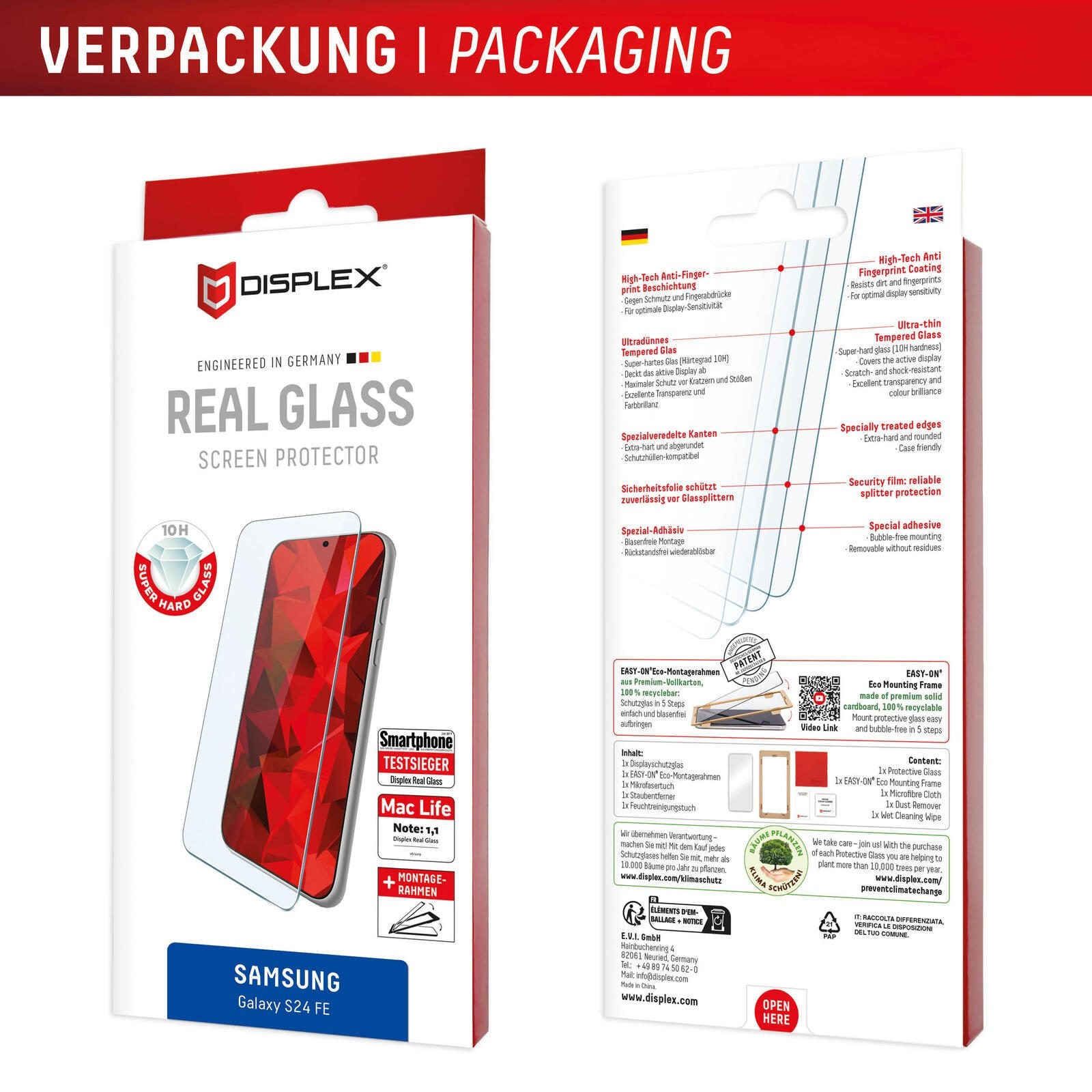 DISPLEX Schutzglas für Samsung Galaxy S24 FE