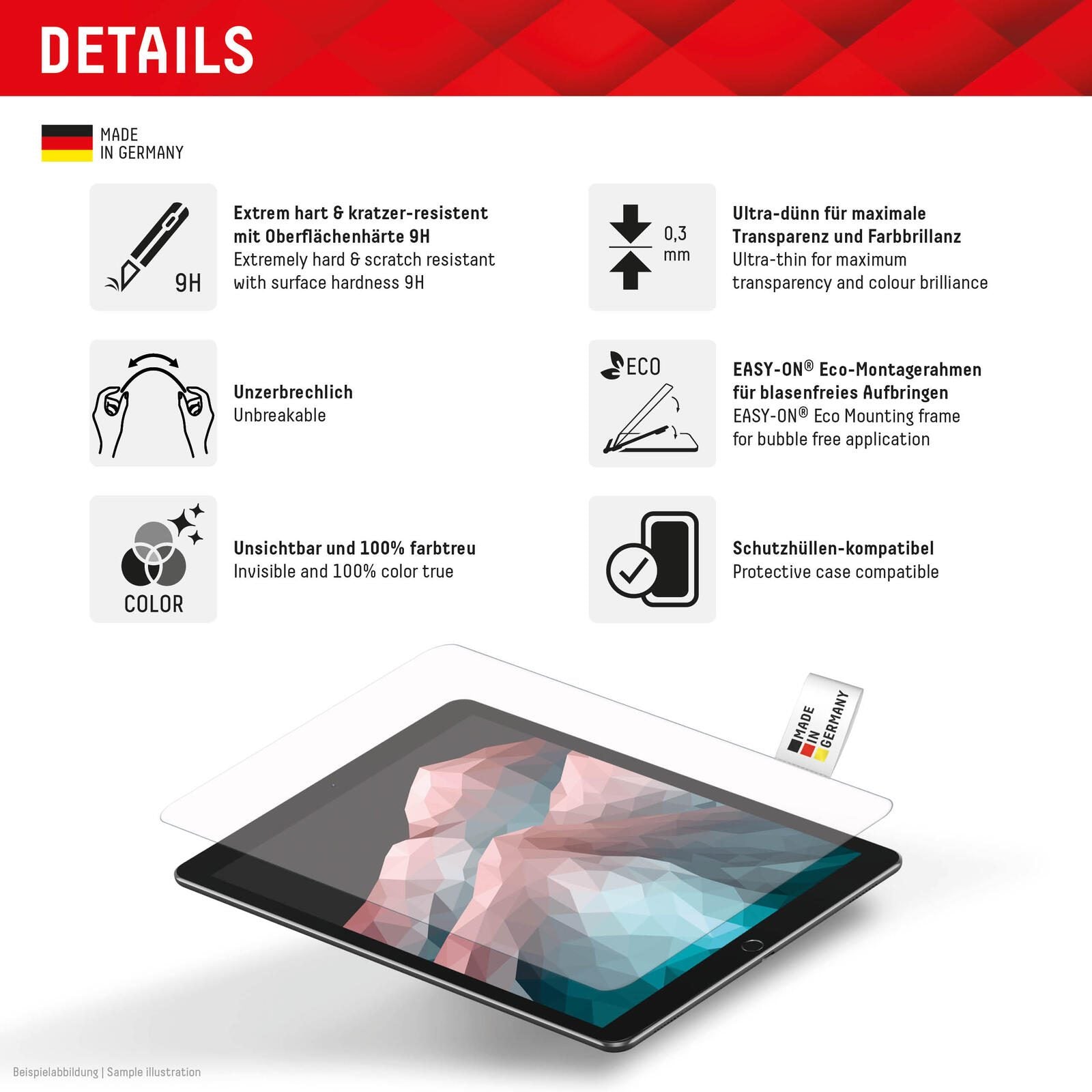 DISPLEX Tablet Glass Displayschutz für Samsung Galaxy Tab S10+
