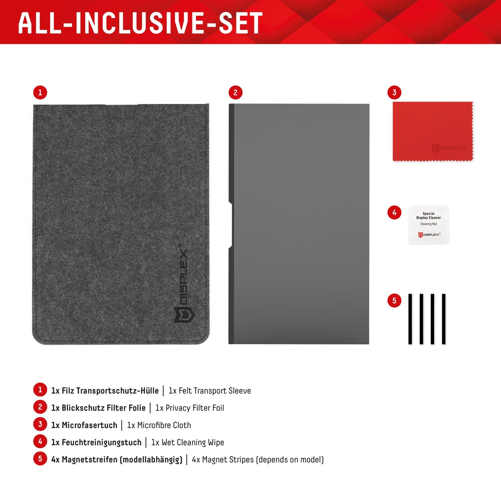 DISPLEX PRIVACY SAFE Blickschutzfilter für Laptop/ Notebook 14'' (16:10)