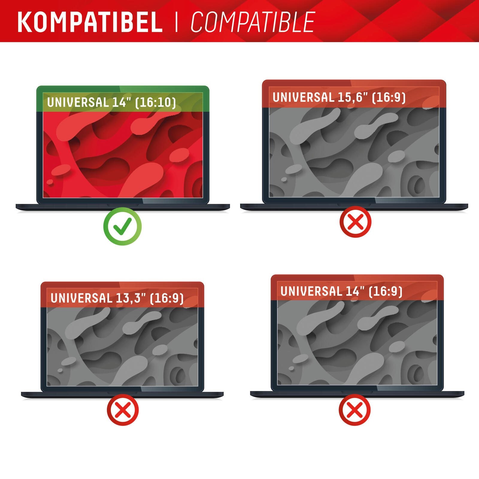 DISPLEX PRIVACY SAFE Blickschutzfilter für Laptop/ Notebook 14'' (16:10)