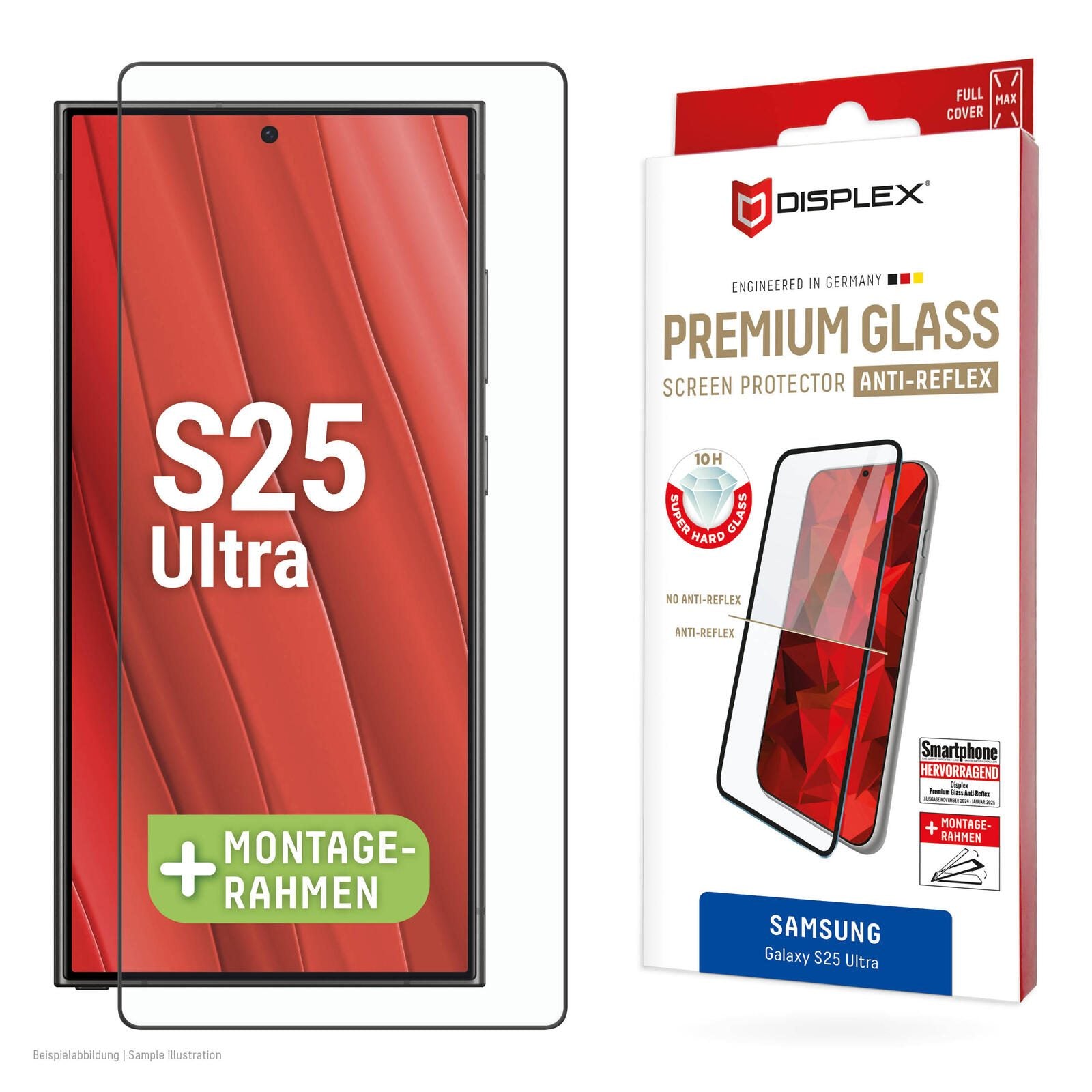DISPLEX Premium Panzerglas (Full Cover, 10H) für Samsung Galaxy S25 Ultra