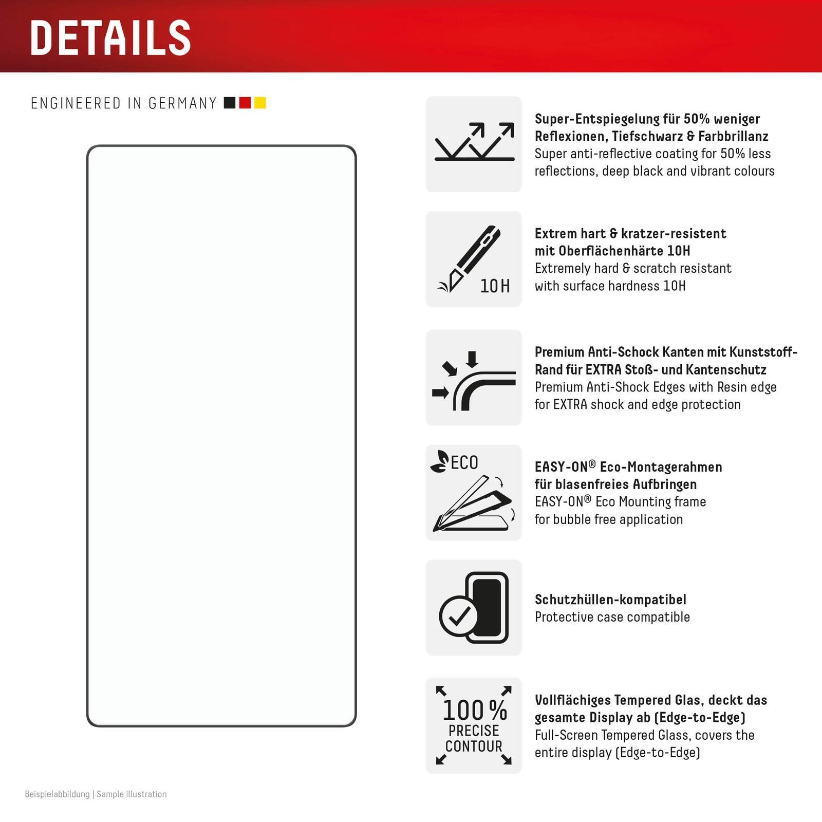 DISPLEX Premium Panzerglas (Full Cover, 10H) für Samsung Galaxy S25 Ultra