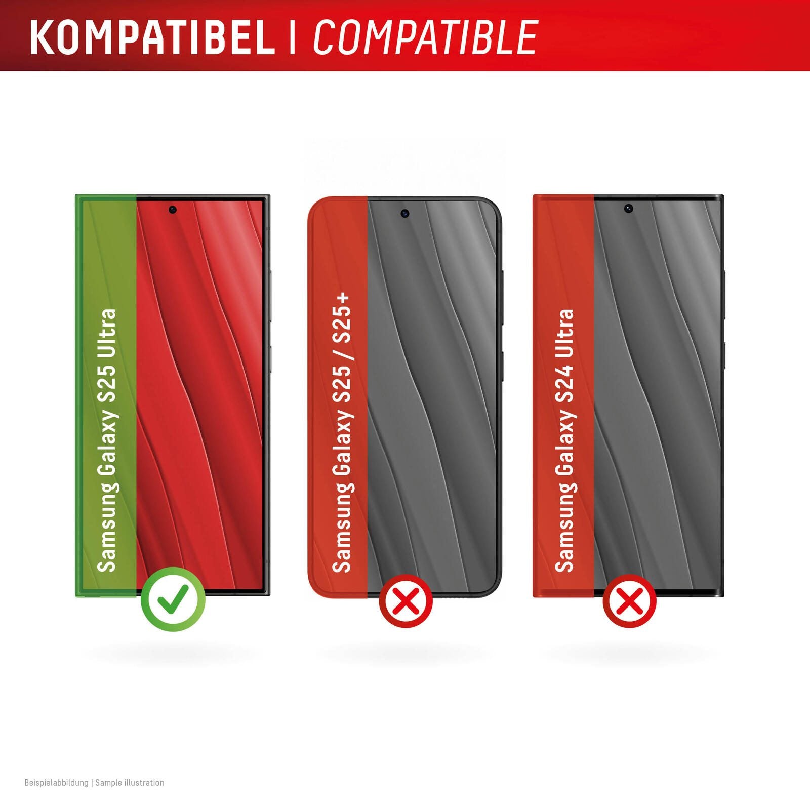 DISPLEX Panzerglas (10H) + Schutzhülle für Samsung Galaxy S25 Ultra