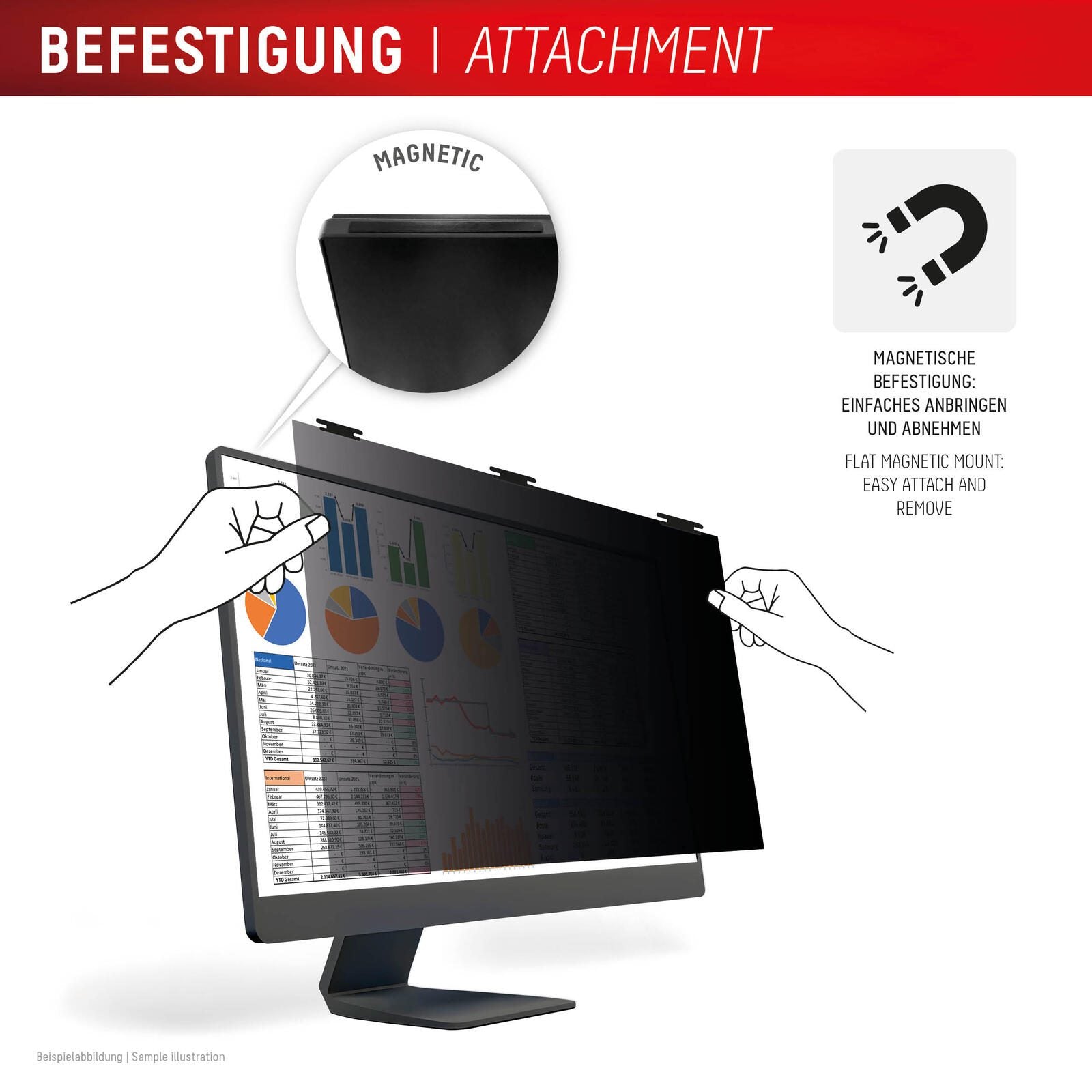 DISPLEX PRIVACY SAFE Blickschutzfilter für Desktop Monitor 27'' (16:9)