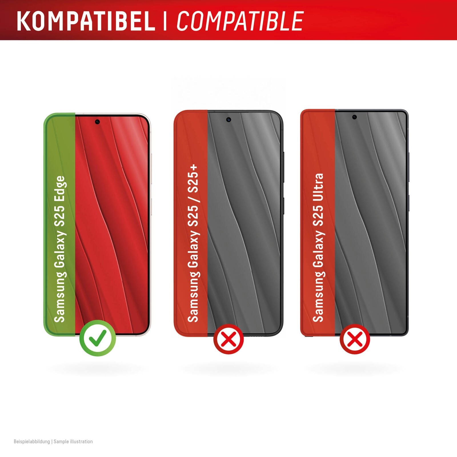 DISPLEX Panzerglas (10H) + Schutzhülle für Samsung Galaxy S25 Edge