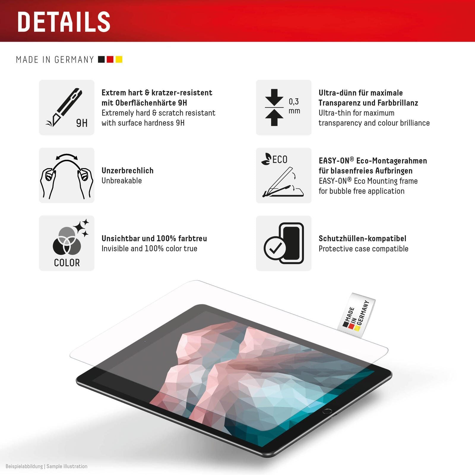DISPLEX Tablet Glass (9H) für Samsung Galaxy Tab S10 FE+
