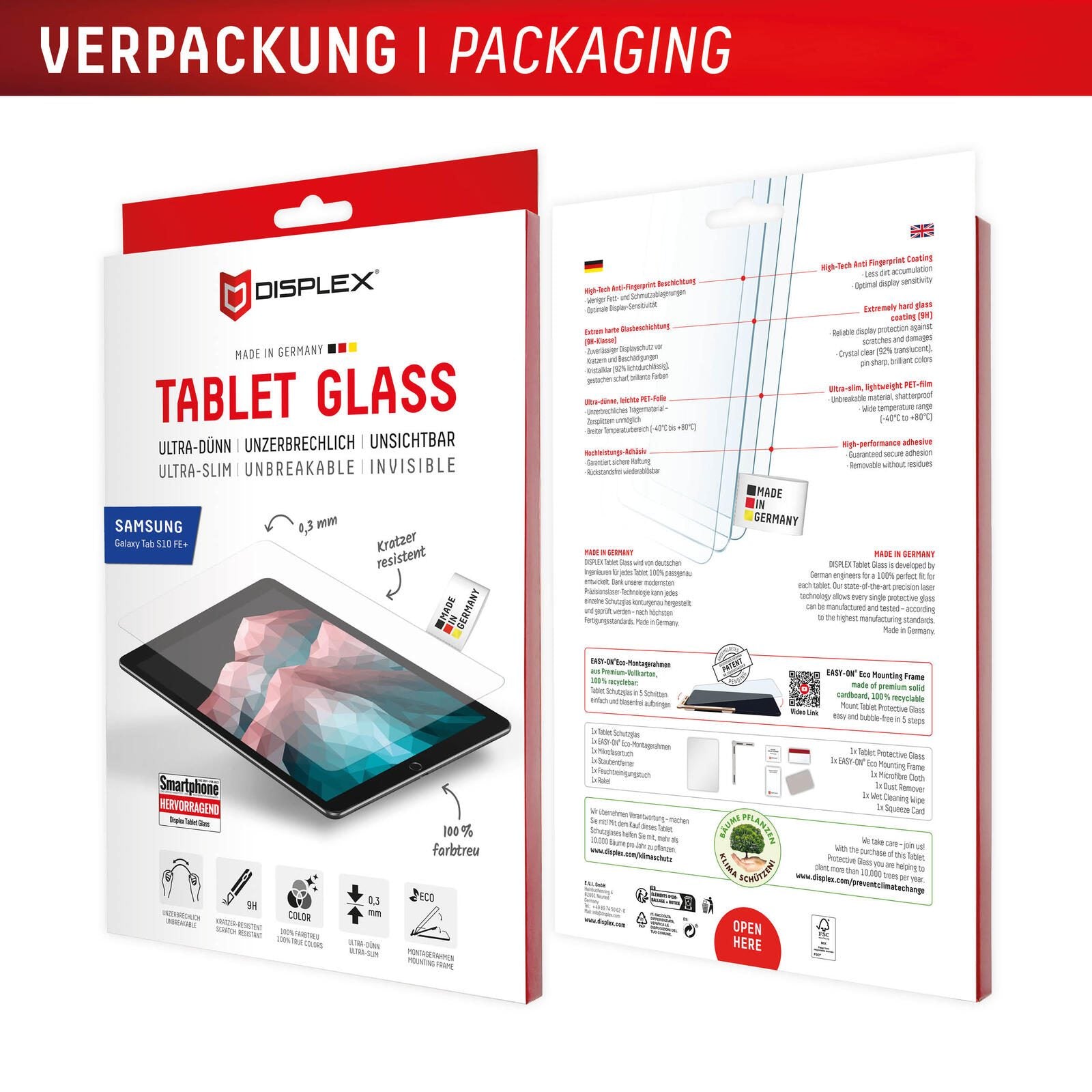 DISPLEX Tablet Glass (9H) für Samsung Galaxy Tab S10 FE+