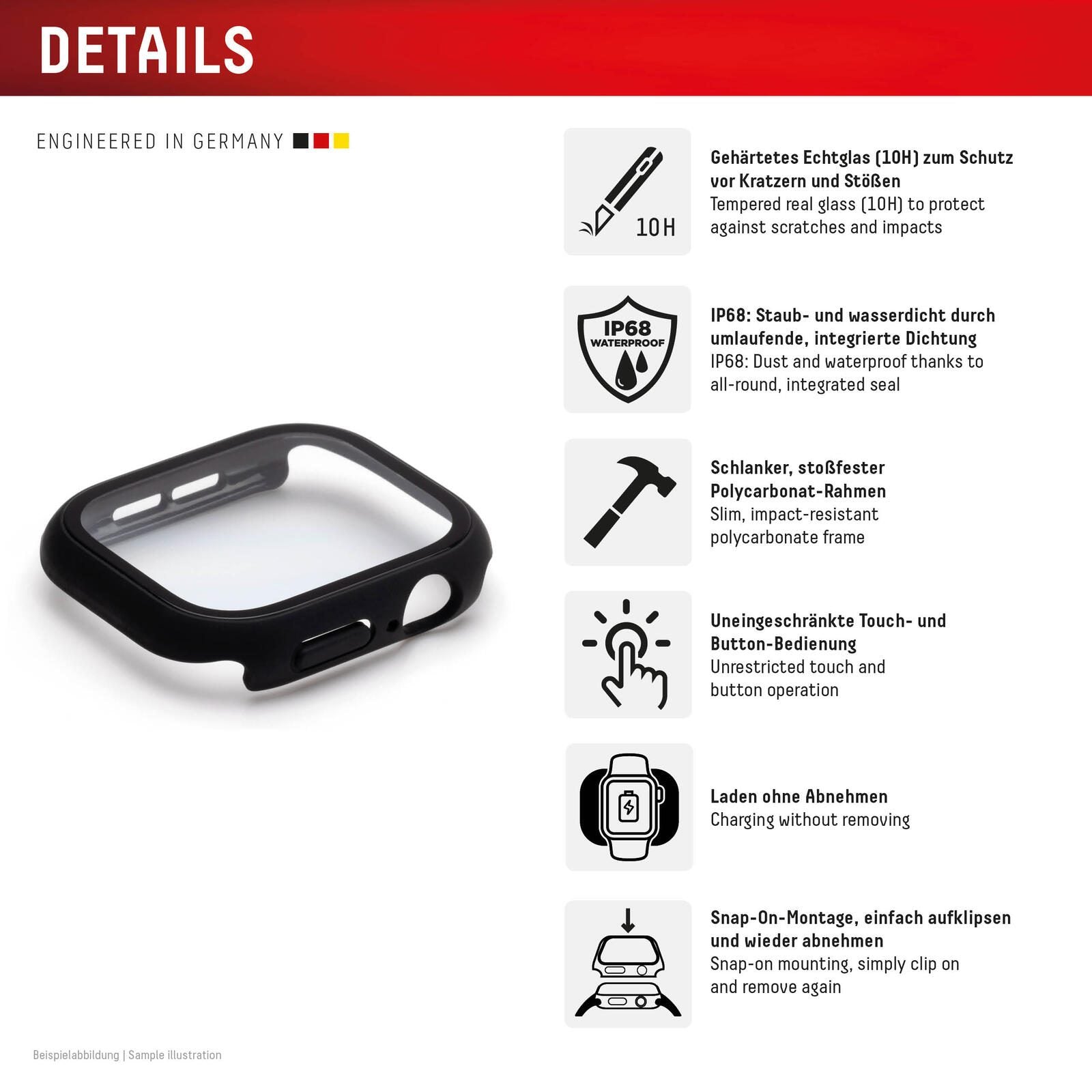 DISPLEX 10H Panzerglas für Apple Watch SE/SE2 (40mm)