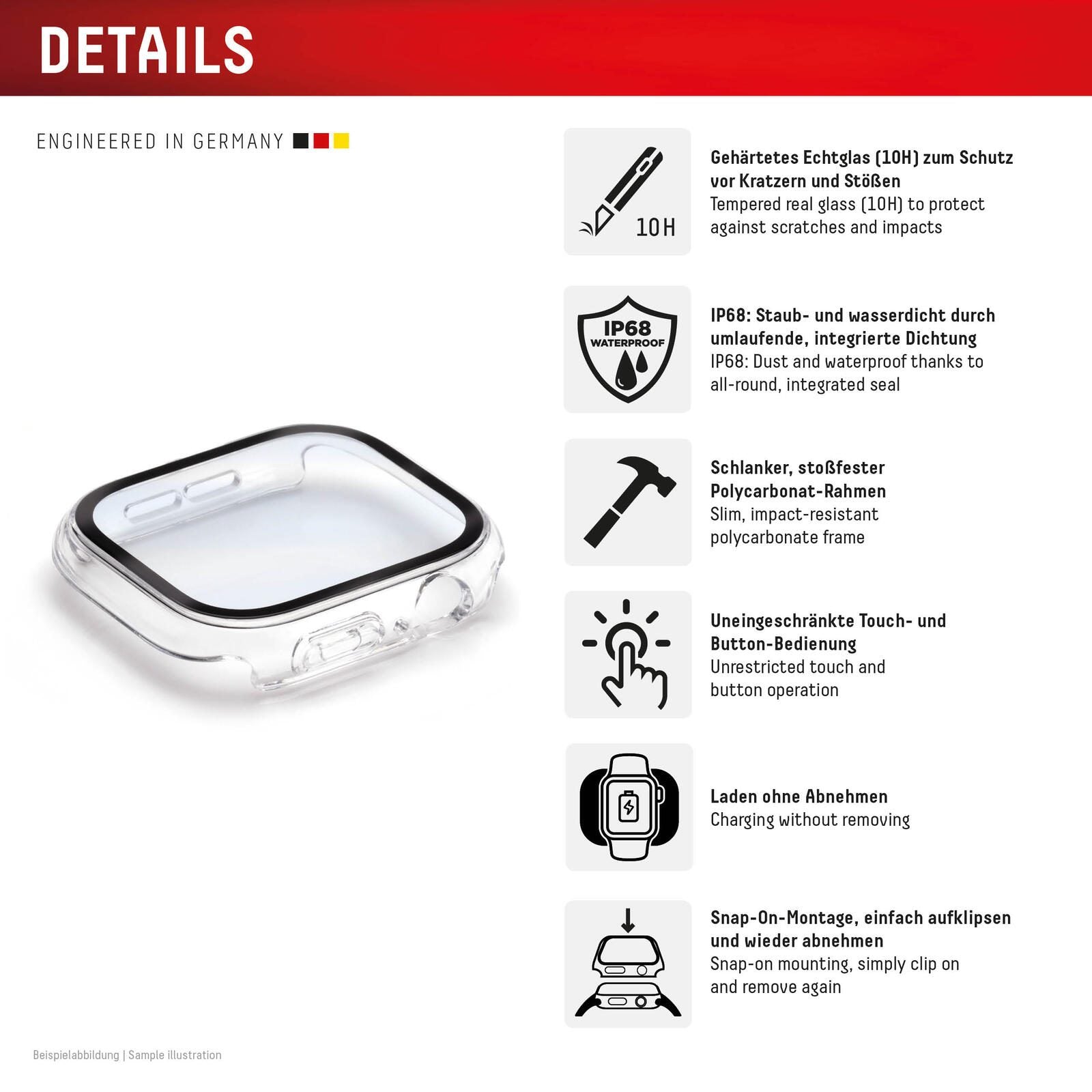 DISPLEX 10H Panzerglas für Apple Watch SE/SE2 (44mm)