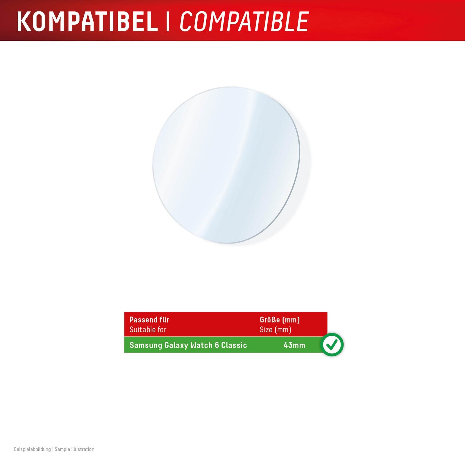 DISPLEX Unzerbrechliches Smartwatch Glass für Samsung Galaxy Watch 6 Classic (43mm)