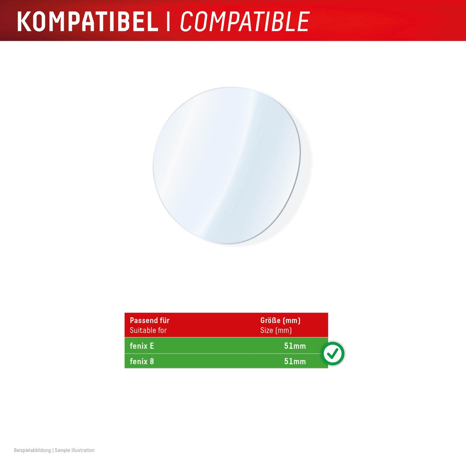 DISPLEX Unzerbrechliches Smartwatch Glass für Garmin fenix E/fenix 8 (51mm)