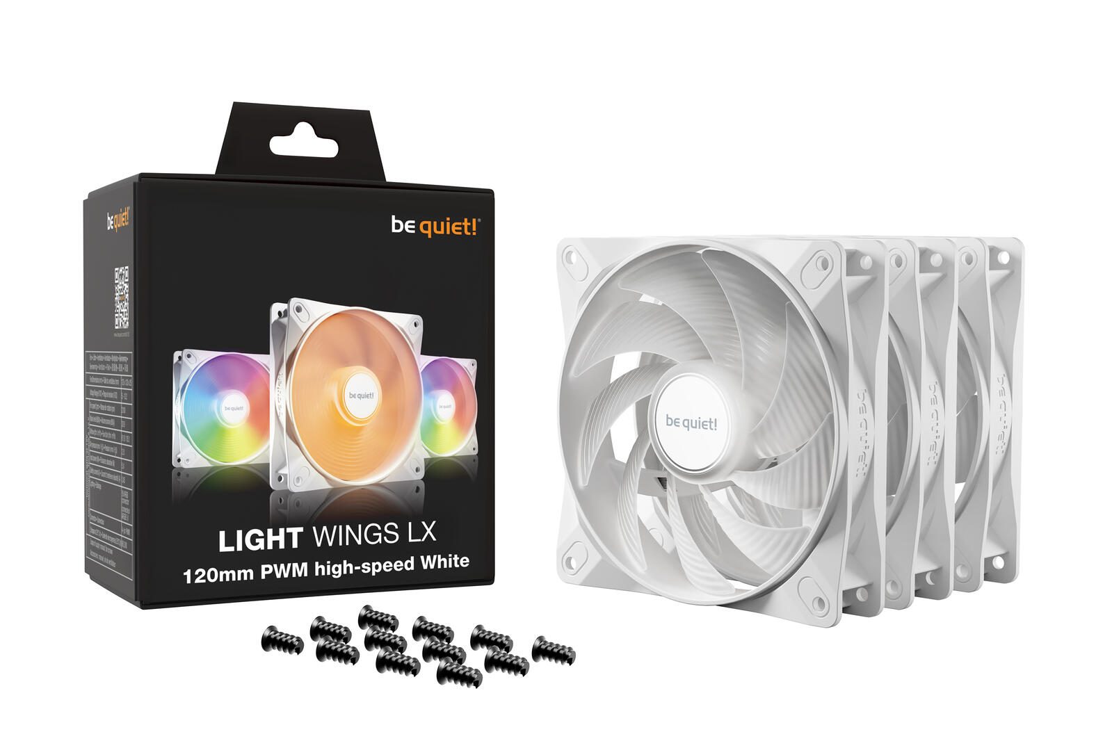 be quiet Lüfter Light Wings LX White Triple Pack 120mm PWM High-Speed schwarz