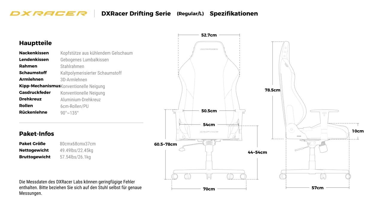 DXRacer Drifting Serie GC/LDC23FBC/P Gaming-Stuhl - Regular / L - wasserabweisender Stoff - pink
