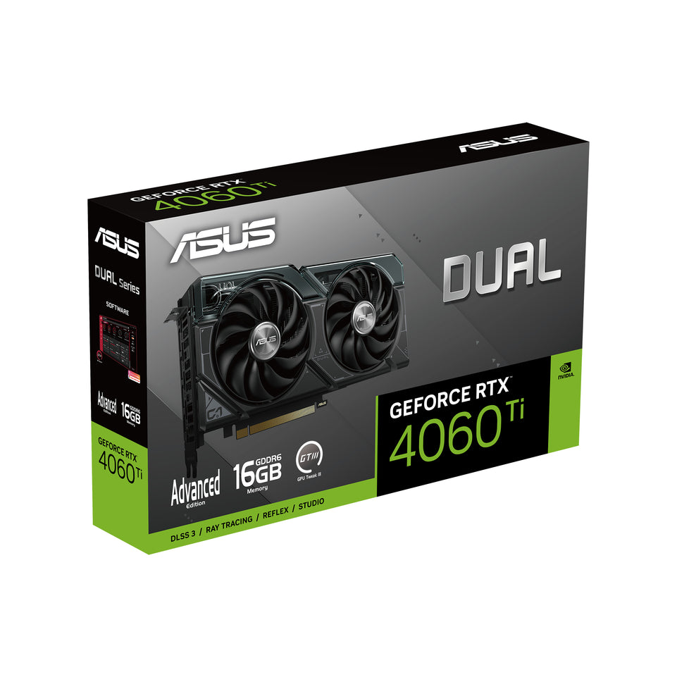 ASUS  DUAL-RTX4060TI-A16G 16GB GDDR6 HDMI DP