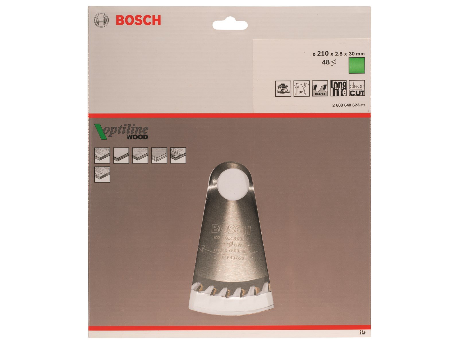 Bosch RUNDSAVKL.OPTILINE 210X2.8X30 MM 48 TDR