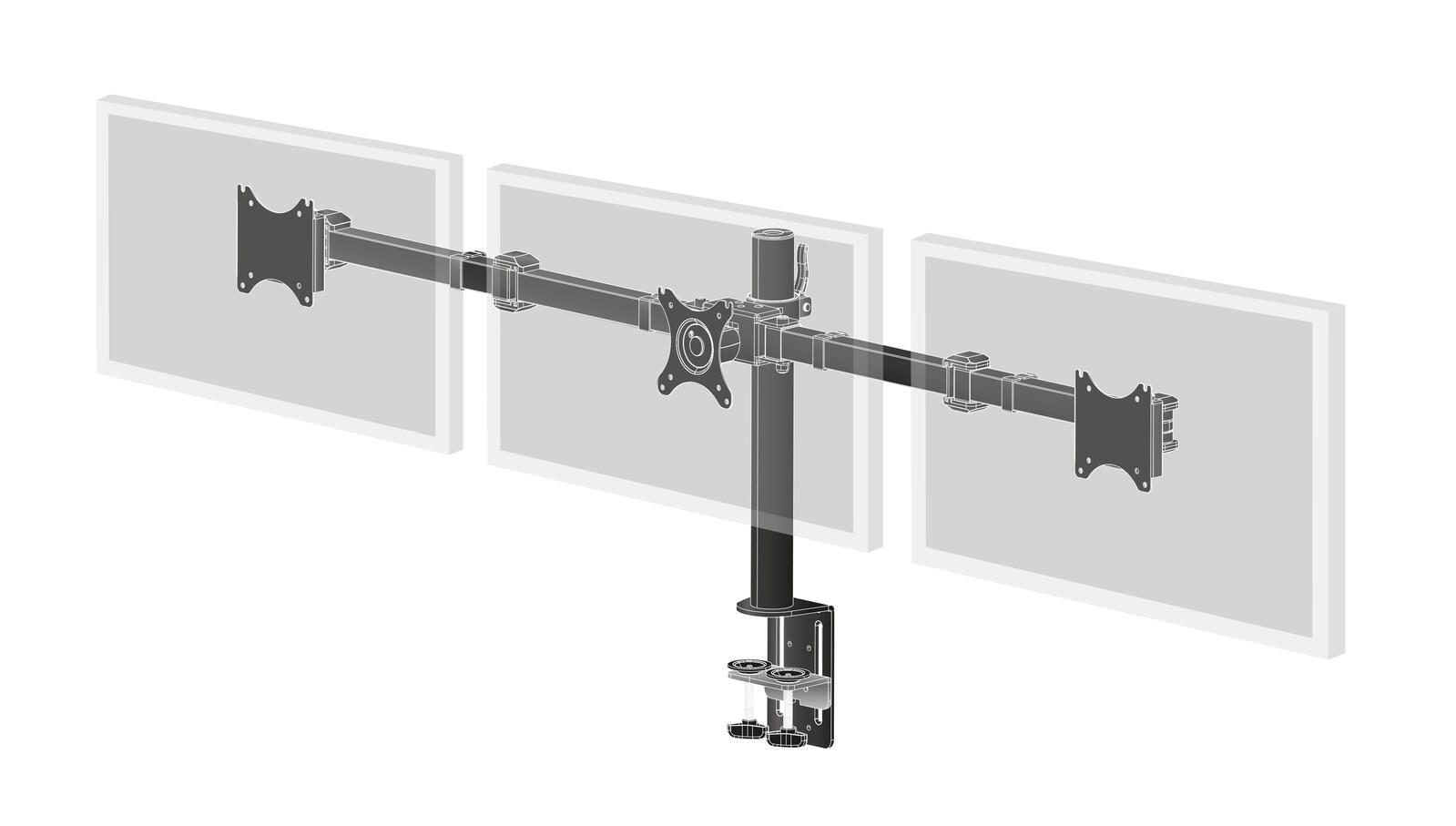 iiyama Aufstellung DS1003C-B1 einstellbarer Arm für 3 Monitore (10'-27')