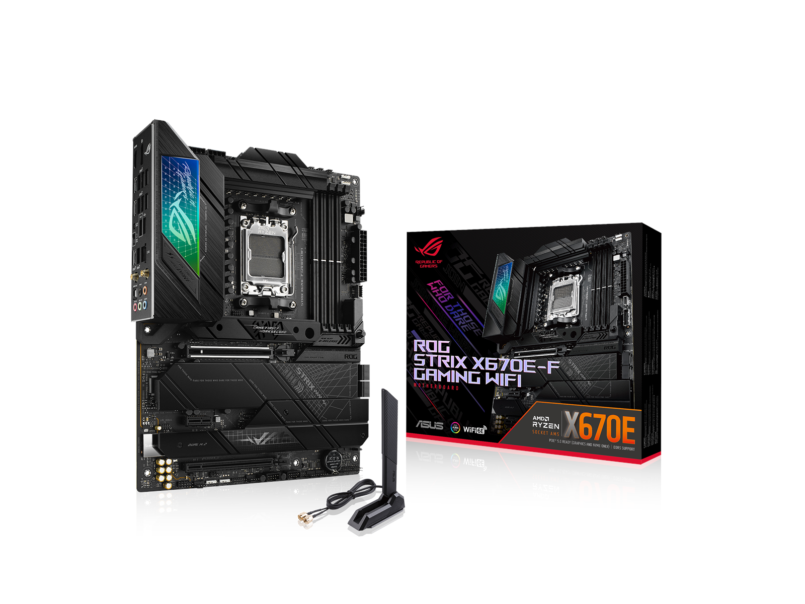 ASUS ROG STRIX X670E-F GAMING WIFI Mainboard - AMD X670E - AMD AM5 socket - DDR5 RAM - ATX