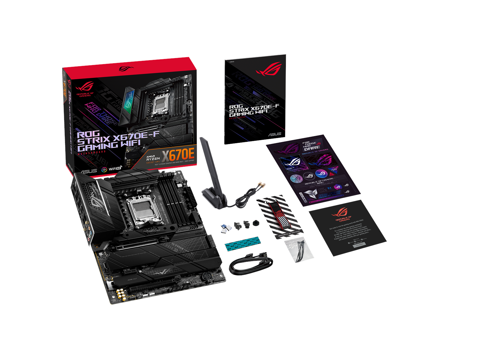ASUS ROG STRIX X670E-F GAMING WIFI Mainboard - AMD X670E - AMD AM5 socket - DDR5 RAM - ATX