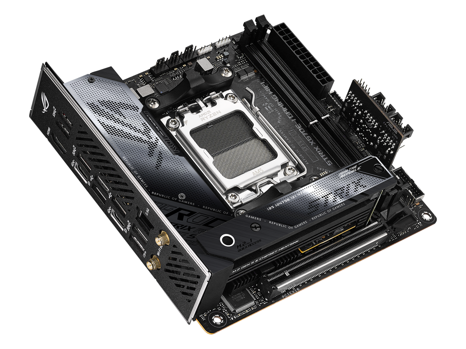 ASUS ROG STRIX X670E-I GAMING WIFI Mainboard - AMD X670E - AMD AM5 socket - DDR5 RAM - Mini-ITX