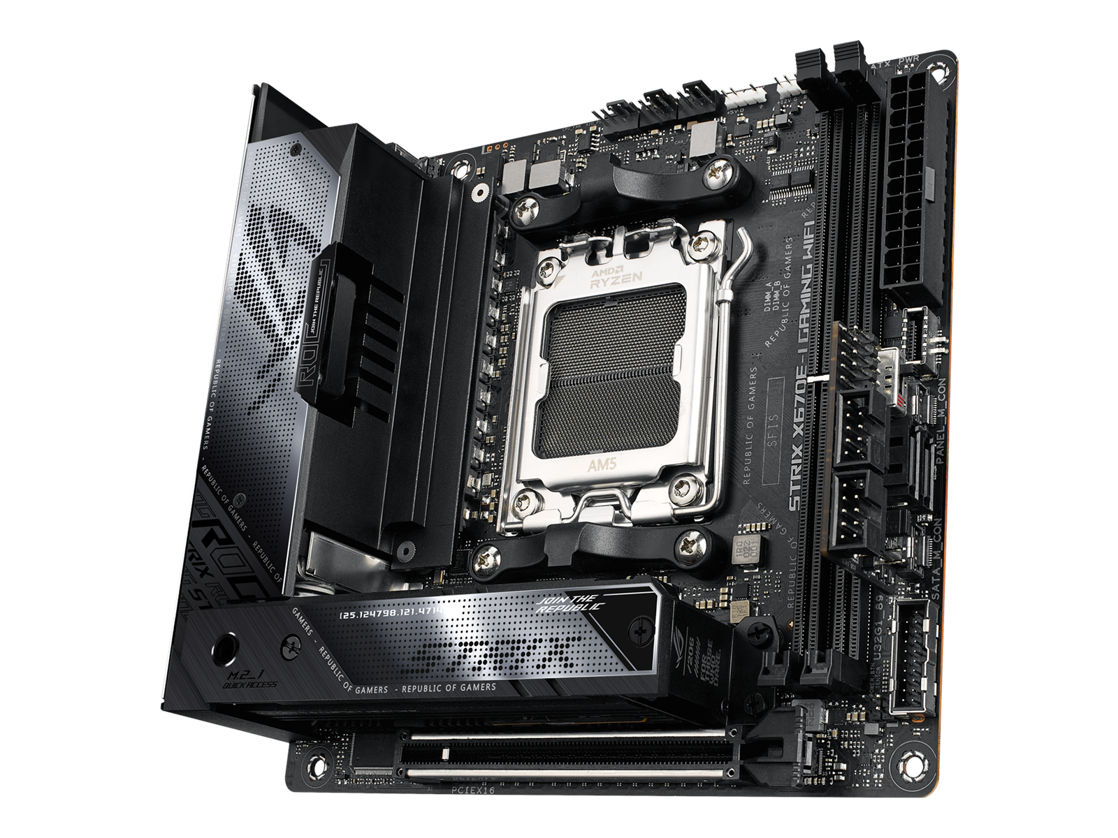 ASUS ROG STRIX X670E-I GAMING WIFI Mainboard - AMD X670E - AMD AM5 socket - DDR5 RAM - Mini-ITX