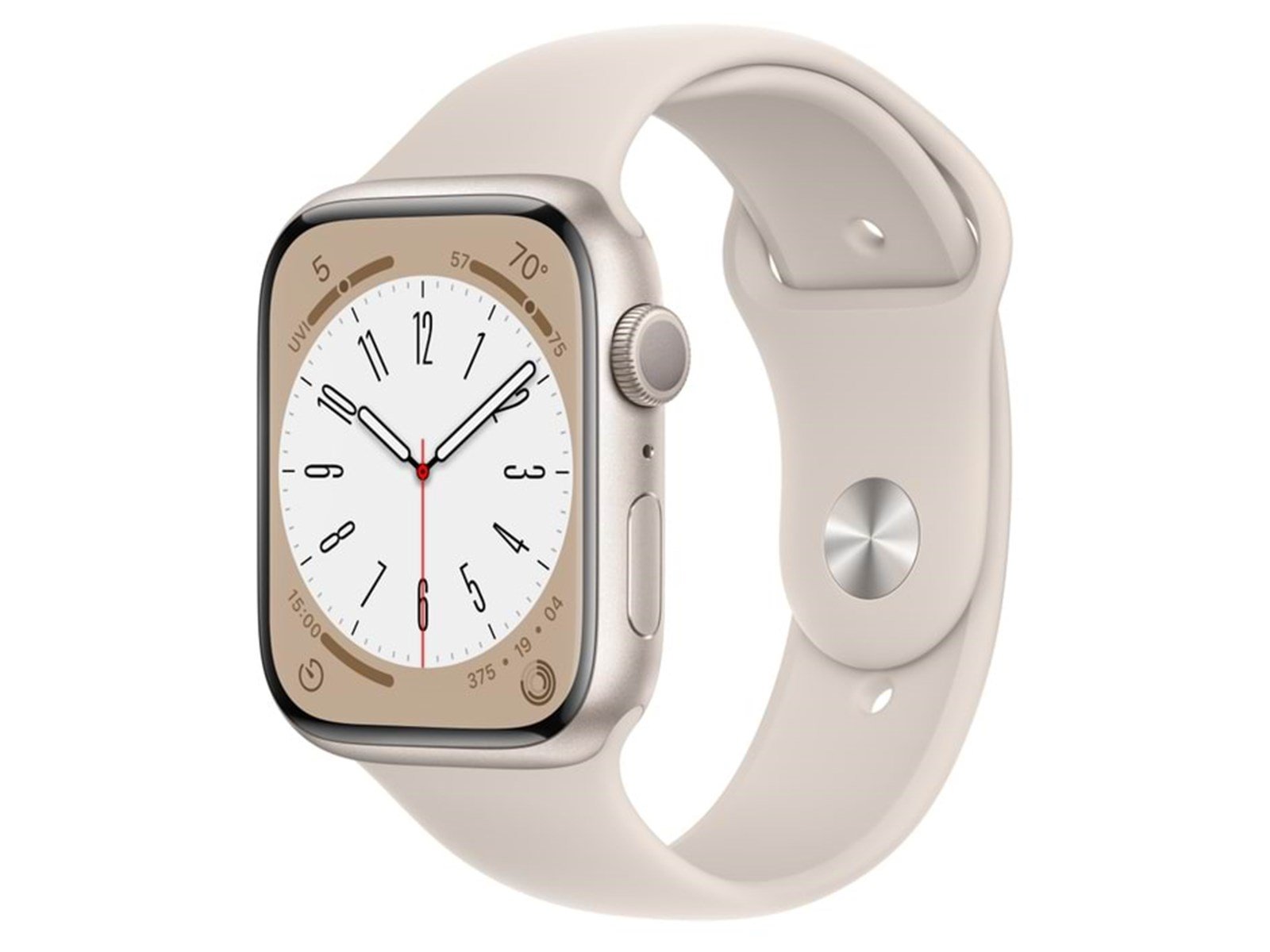 Apple Watch Series 8 GPS 45mm Starlight Aluminium Case with Starlight Sport Band