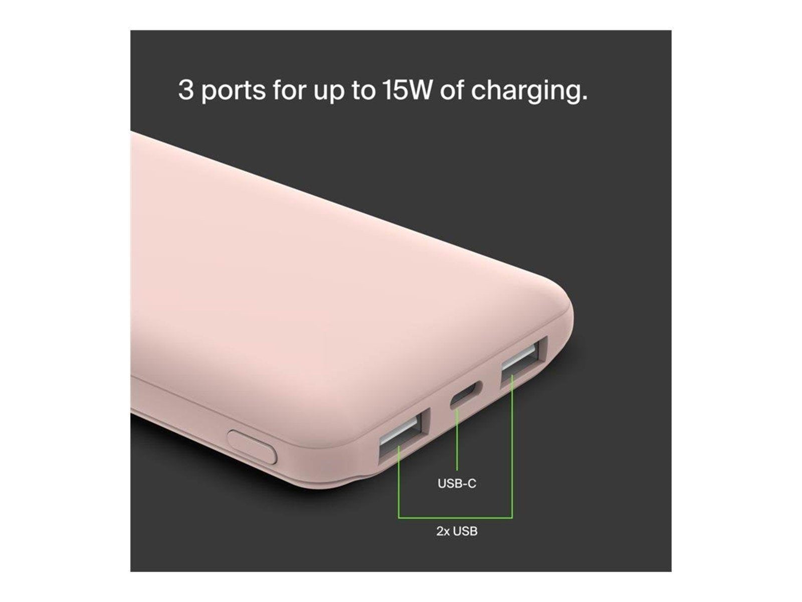Belkin 10K Power Bank w/USB-C 15W - Rose Gold Powerbank (Akku) - 10000 mAh