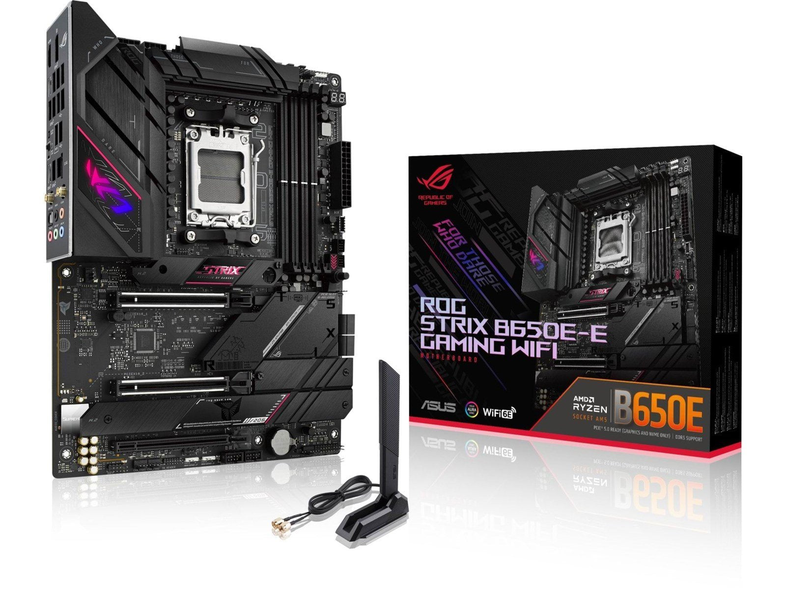ASUS ROG STRIX B650E-E GAMING WIFI Mainboard - AMD B650 - AMD AM5 socket - DDR5 RAM - ATX