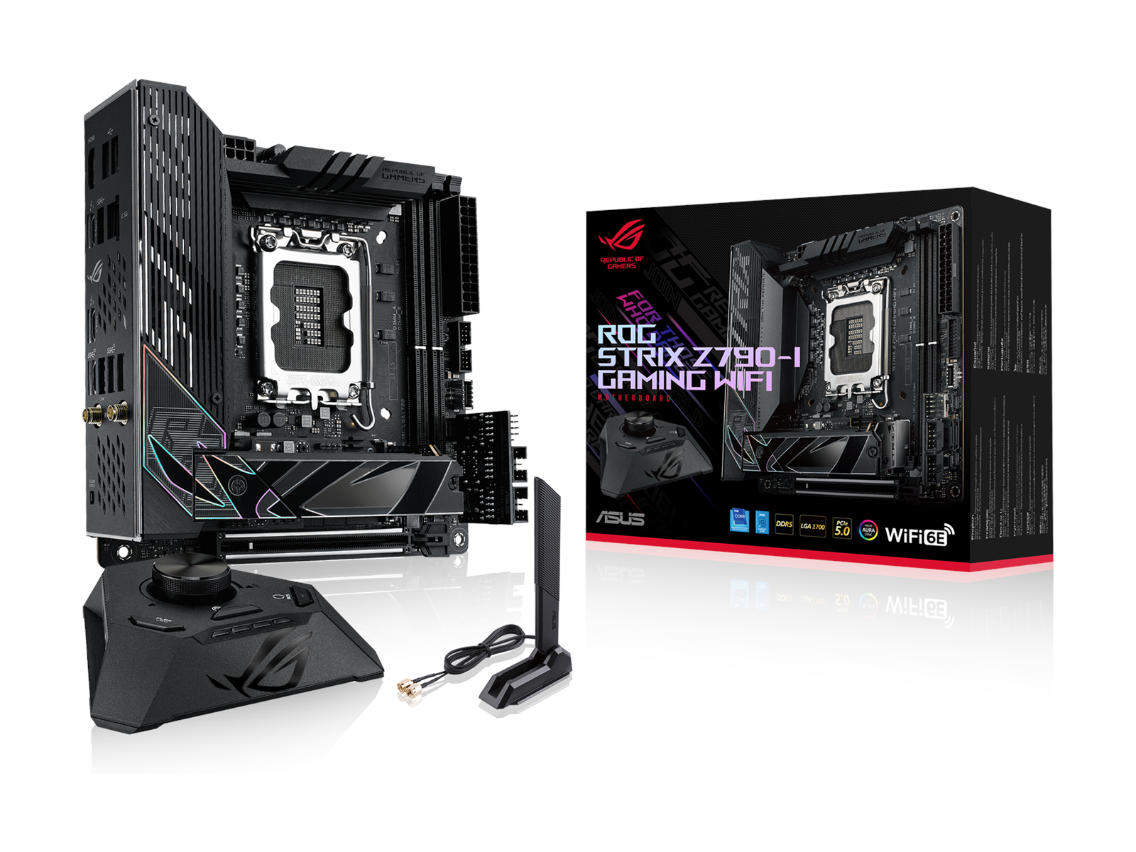 ASUS ROG STRIX Z790-I GAMING WIFI Mainboard - Intel Z790 - Intel LGA1700 socket - DDR5 RAM - Mini-ITX