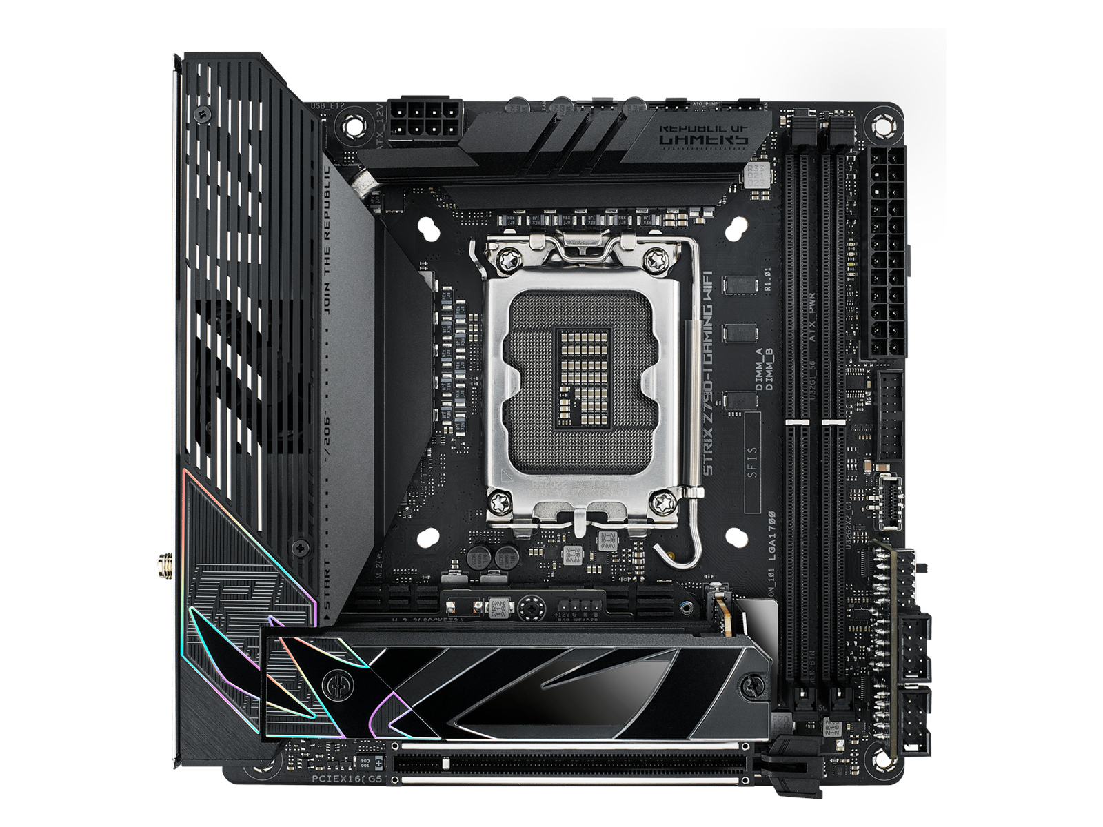 ASUS ROG STRIX Z790-I GAMING WIFI Mainboard - Intel Z790 - Intel LGA1700 socket - DDR5 RAM - Mini-ITX