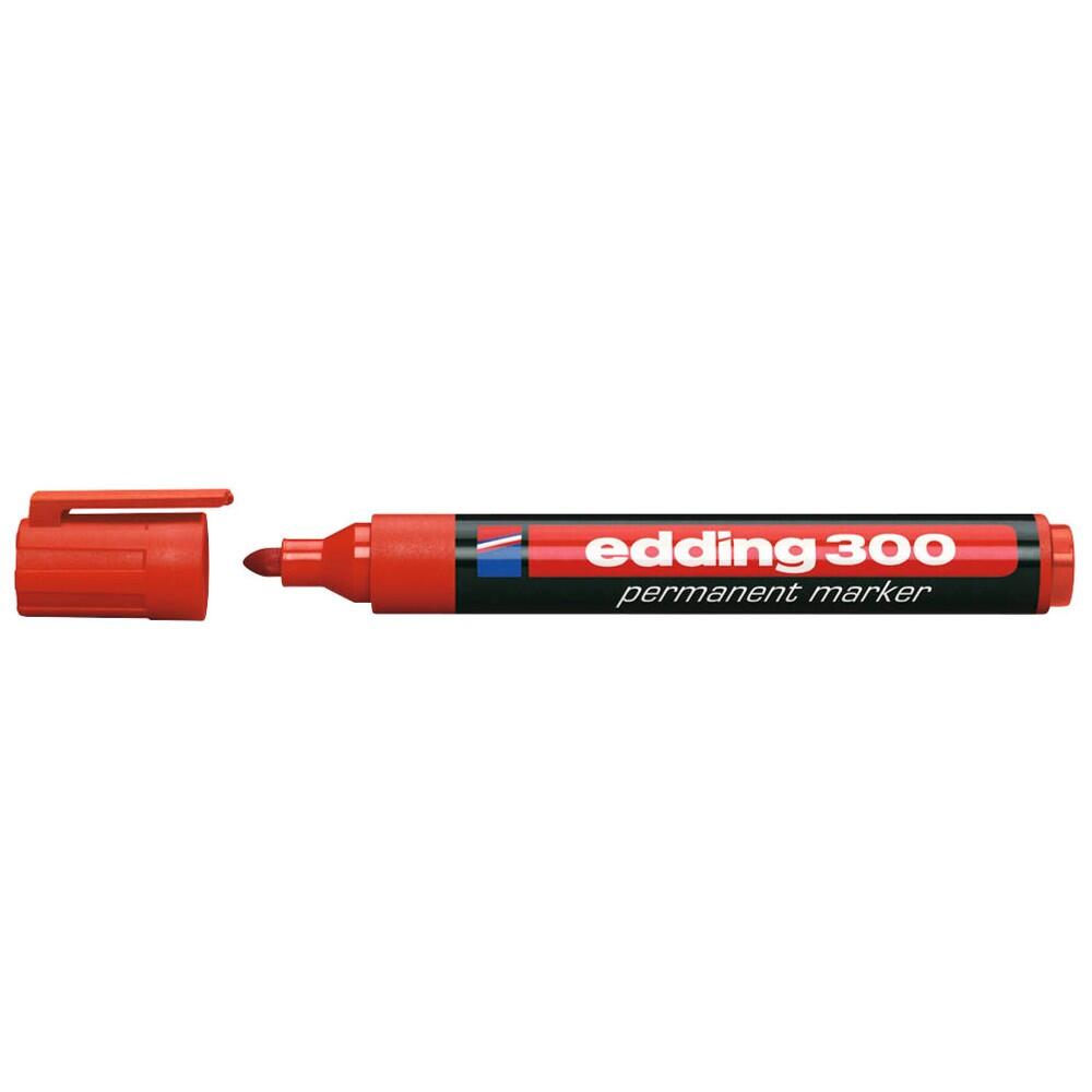 edding 300 Permanentmarker 1,5 - 3,0mm - 10 Stück (rot)